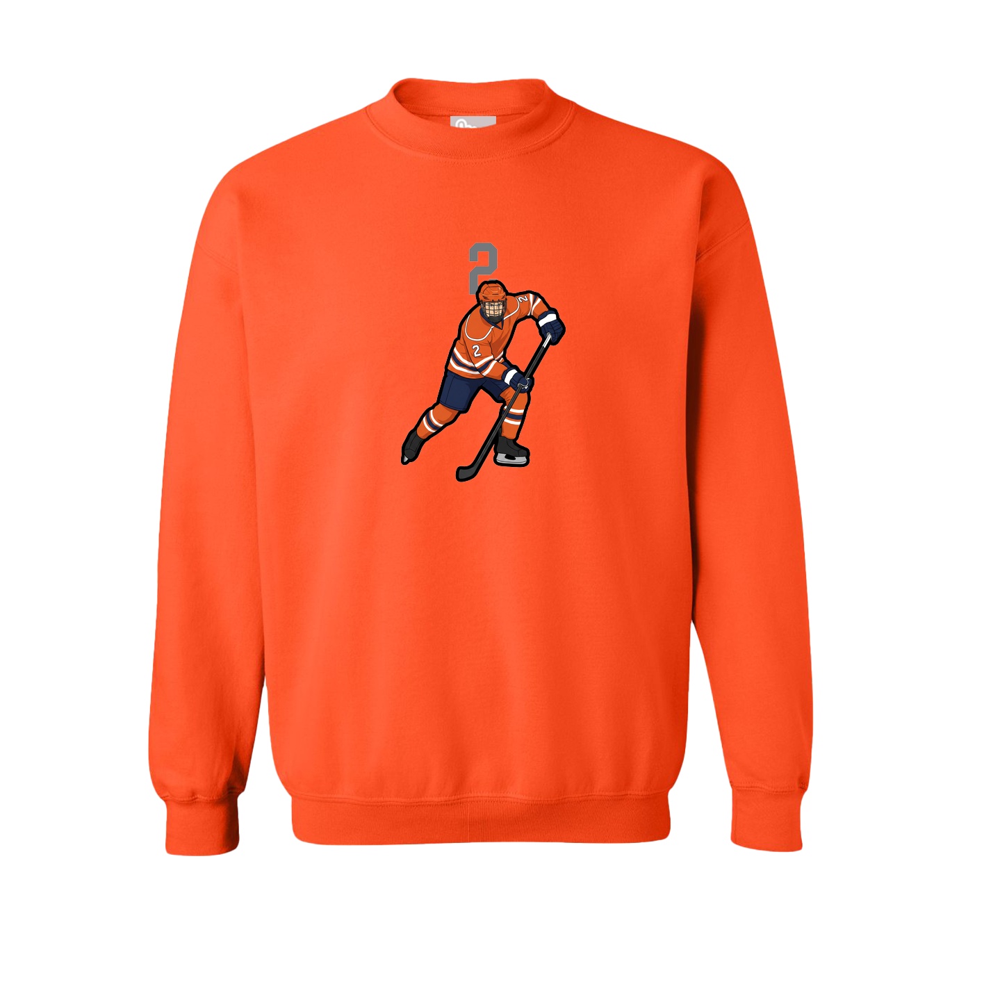 Fleece Crew — Number Top in Orange