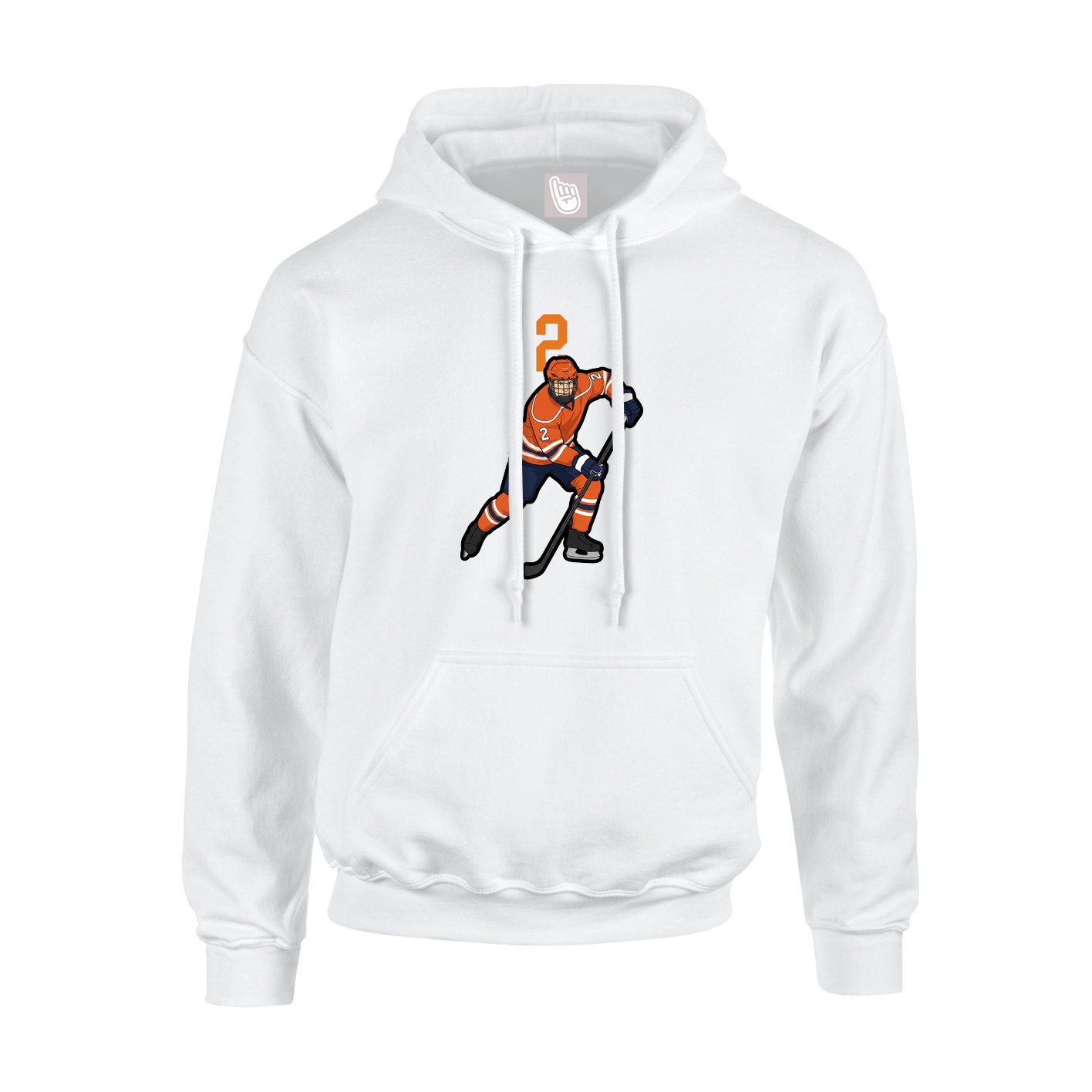 Youth Hoodie — Number Top in White