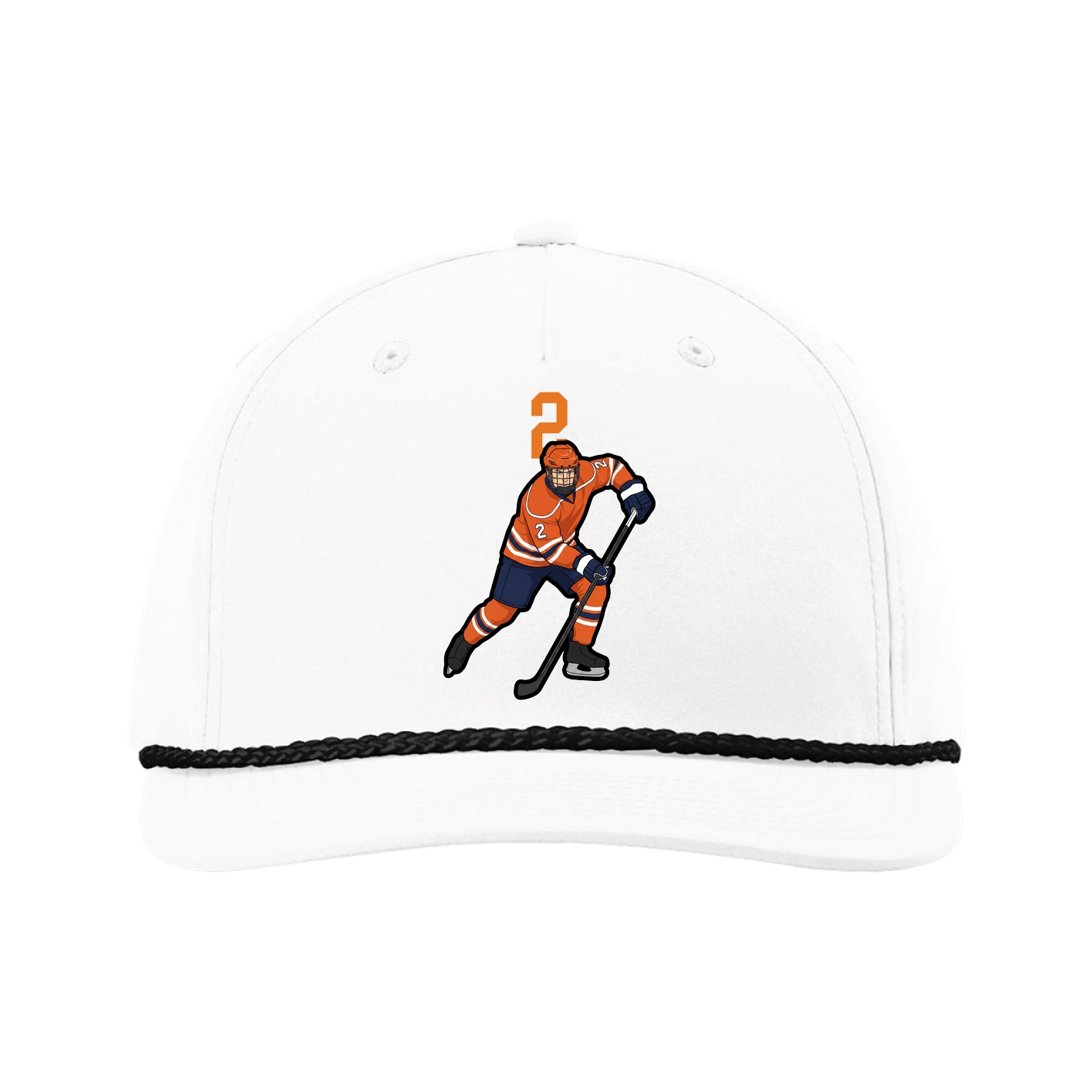 Five-Panel Classic Rope Cap — Number Top in White