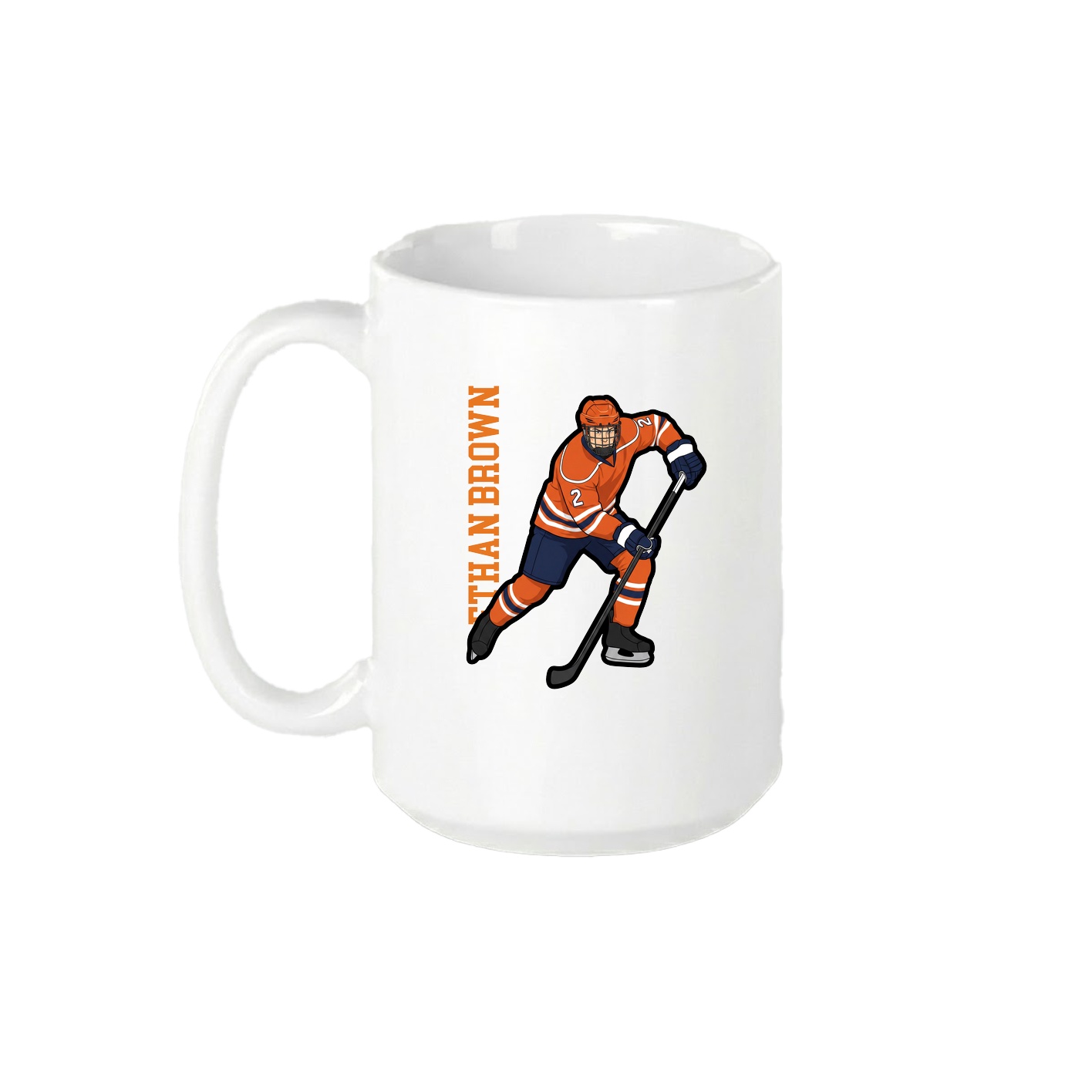 15oz Coffee Mug — Name Vertical in White