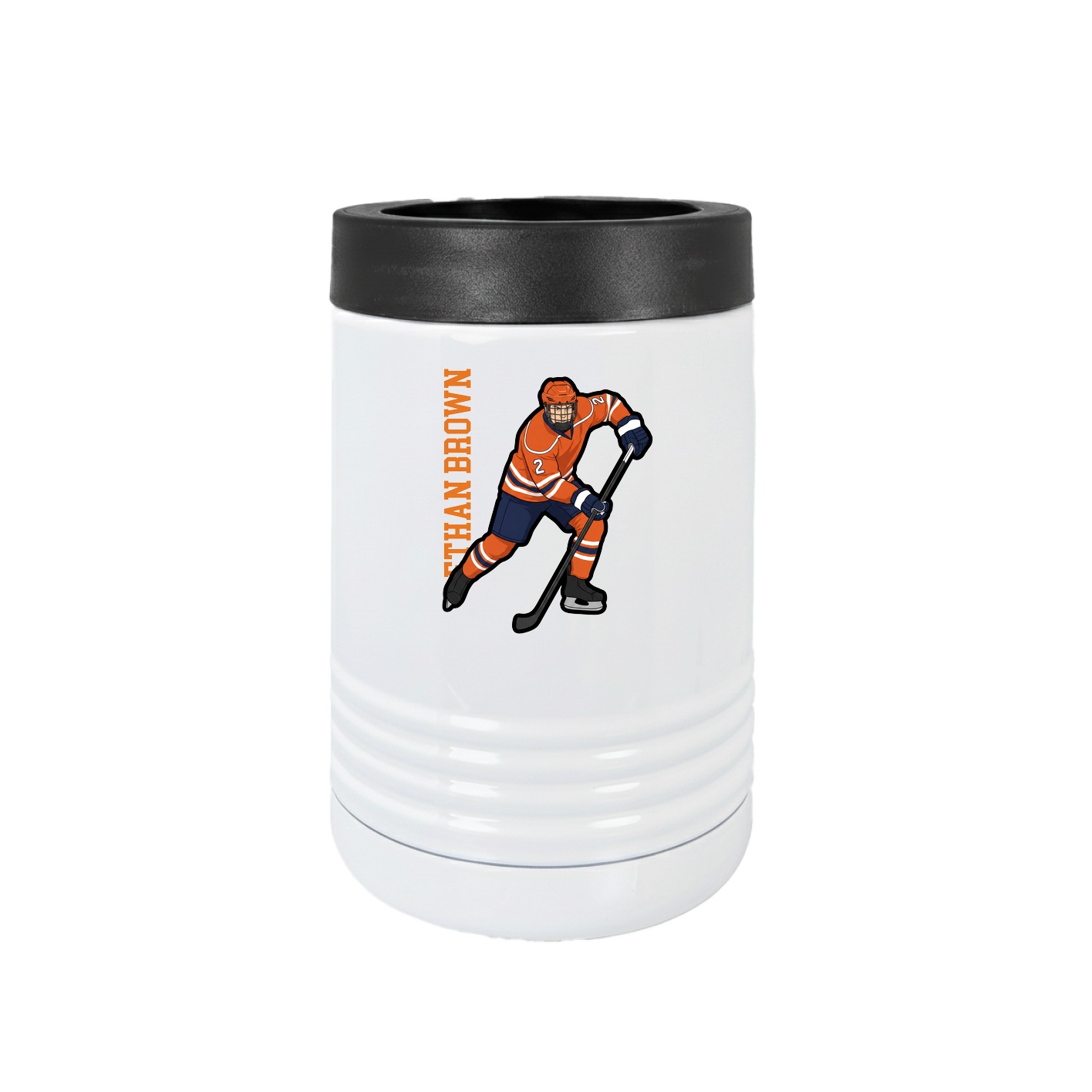 Beverage Holder — Name Vertical in White