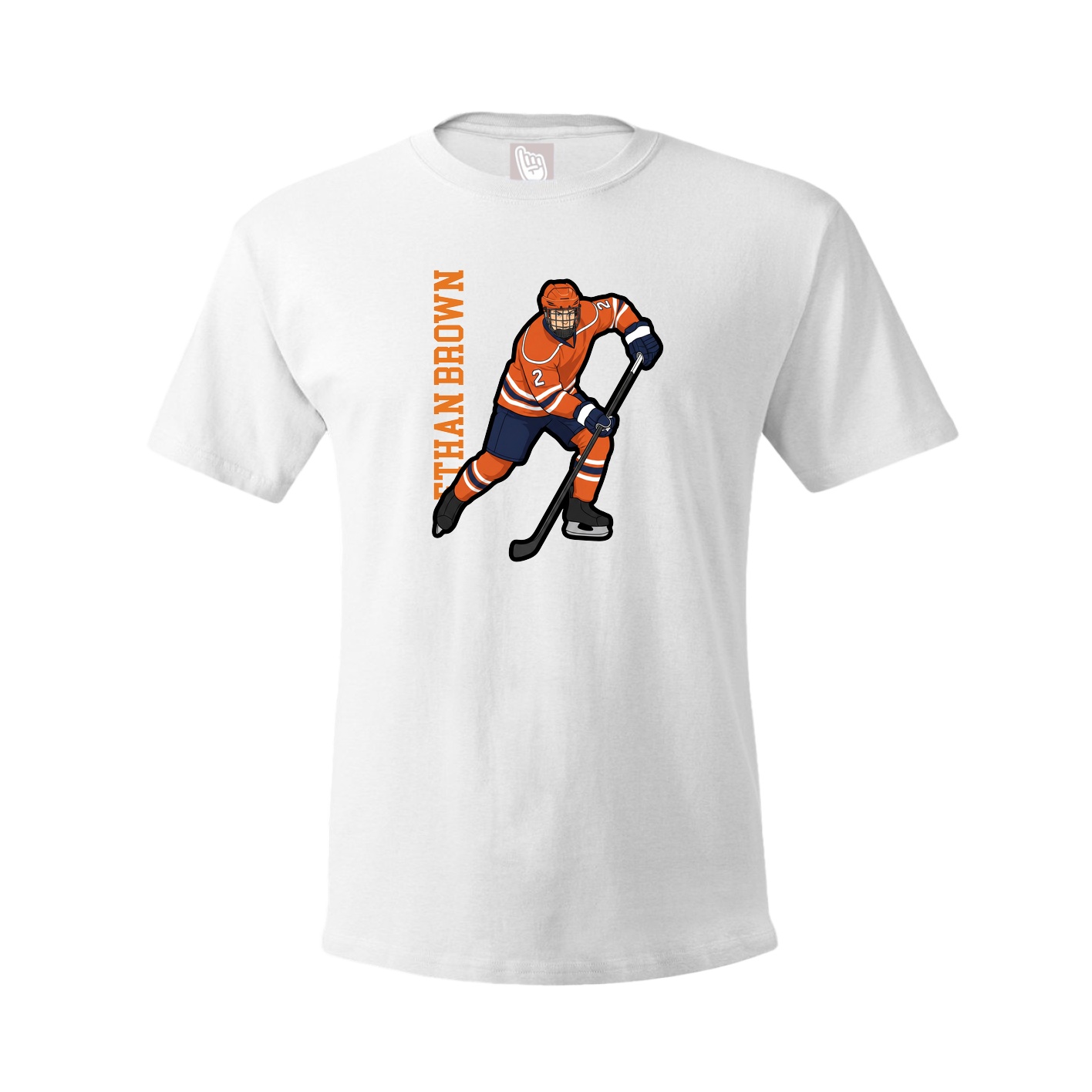 Tee — Name Vertical in White