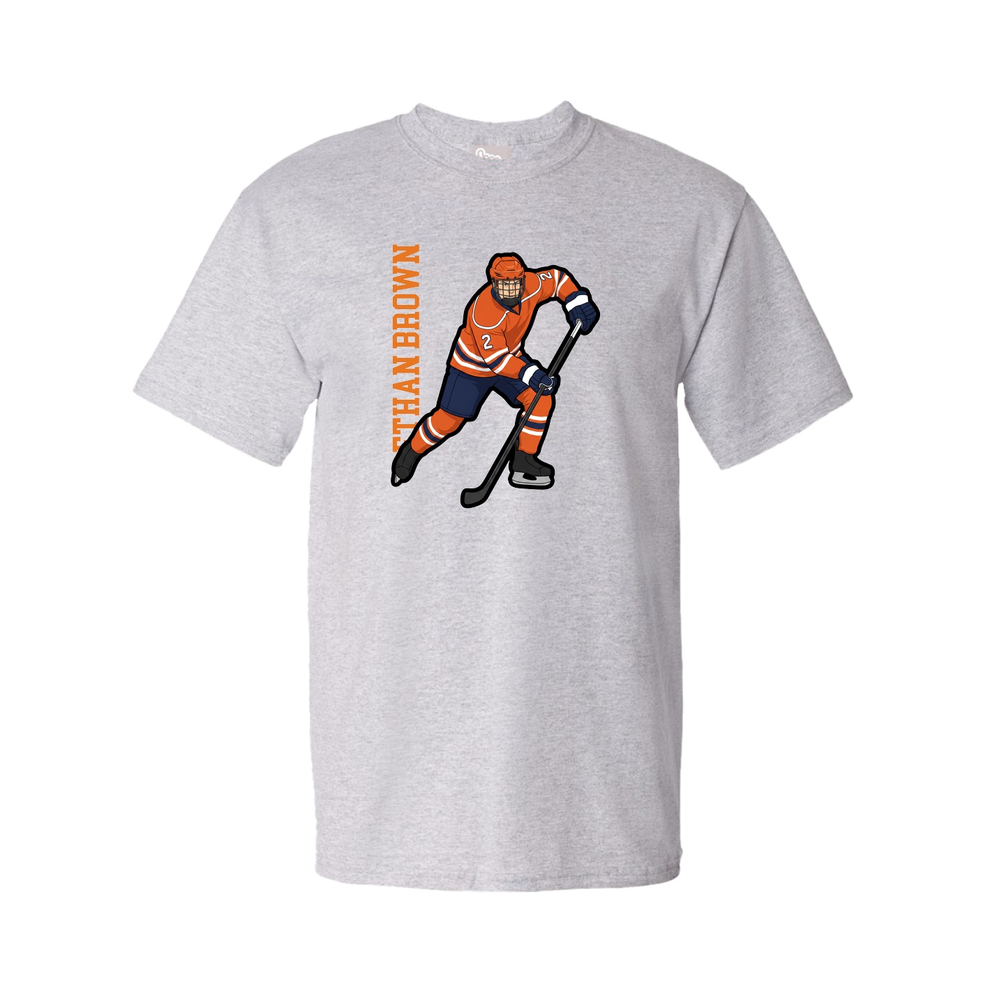 Youth Tee — Name Vertical in Grey