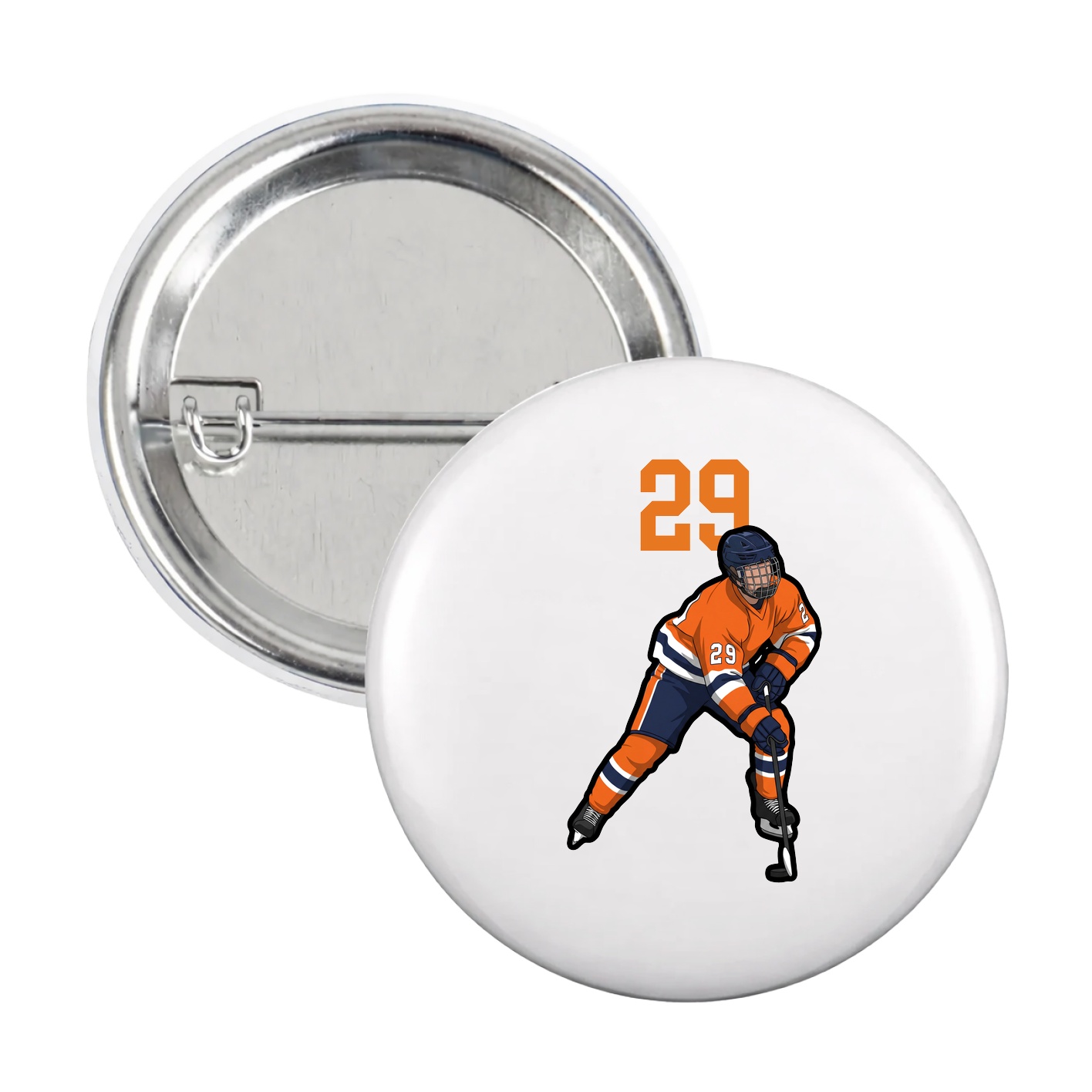 Game Day Button — Number Top in White