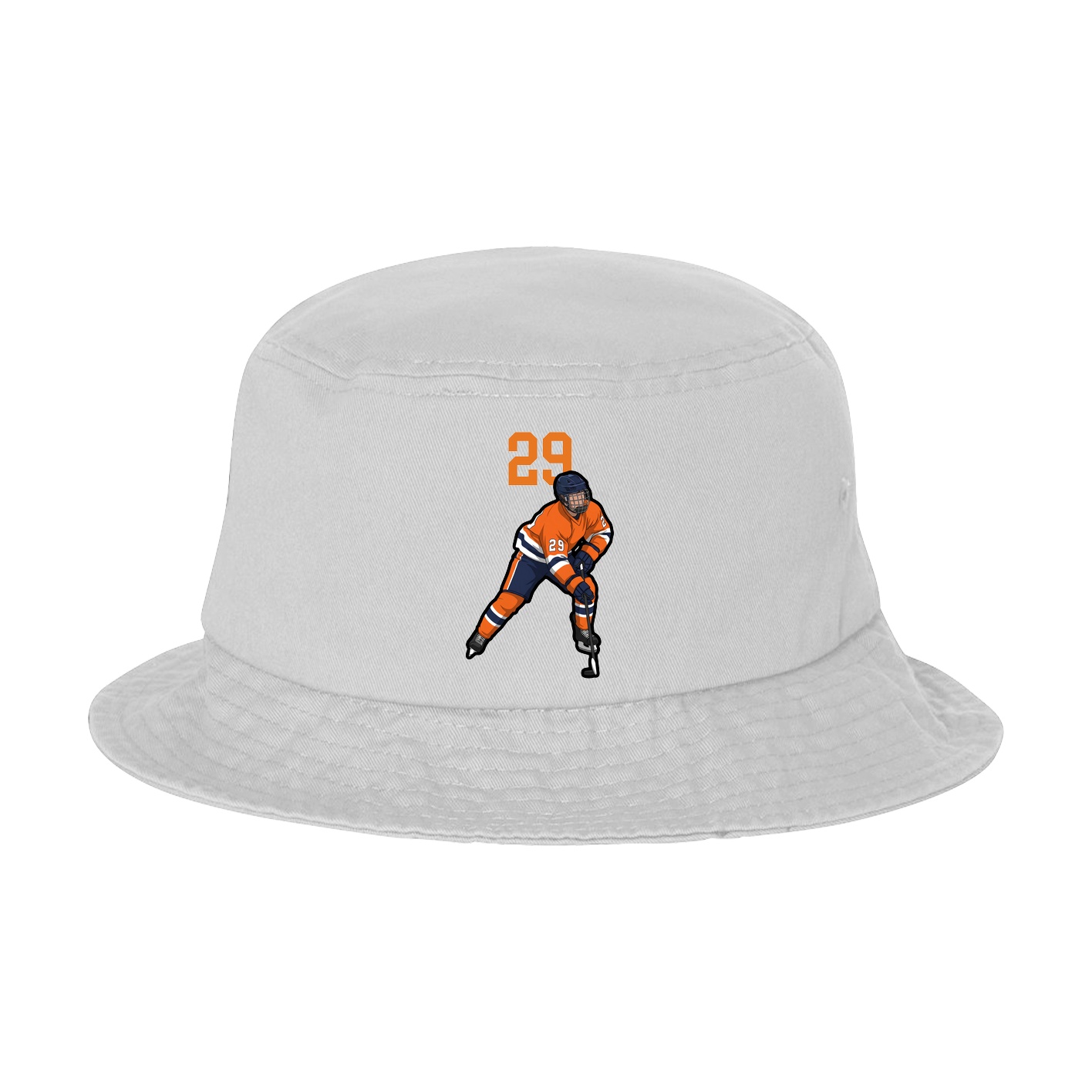 Bucket Cap — Number Top in White