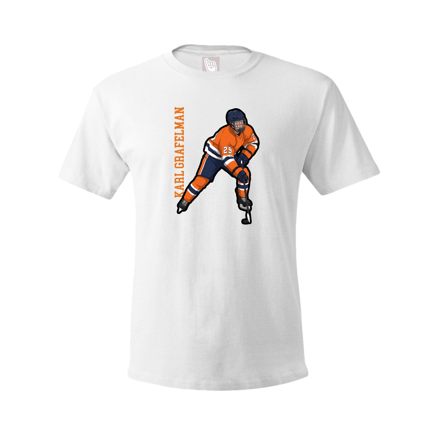 Tee — Name Vertical in White