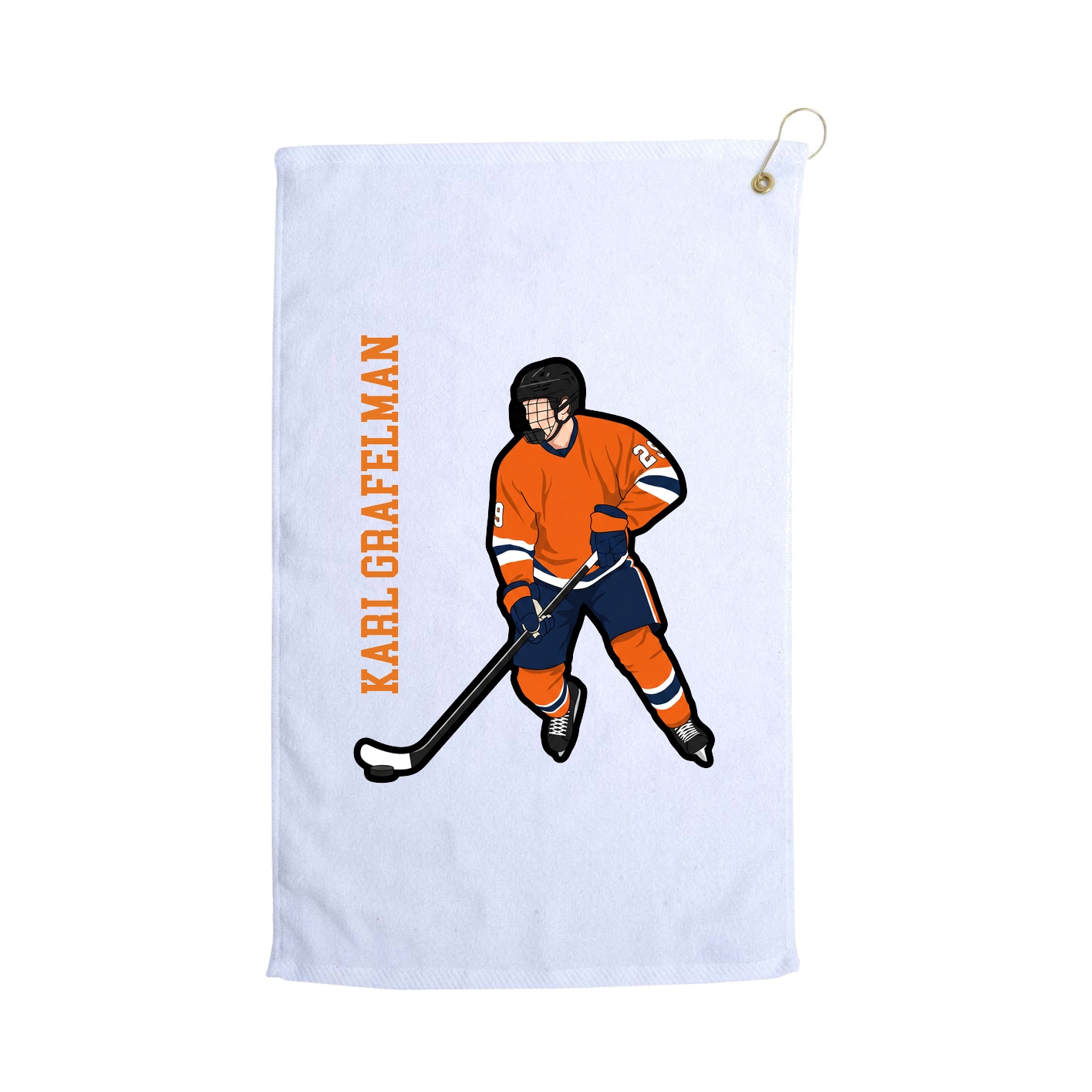 Golf Towel — Name Vertical in White