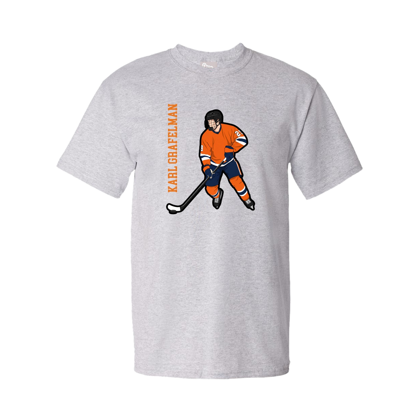 Tee — Name Vertical in Grey