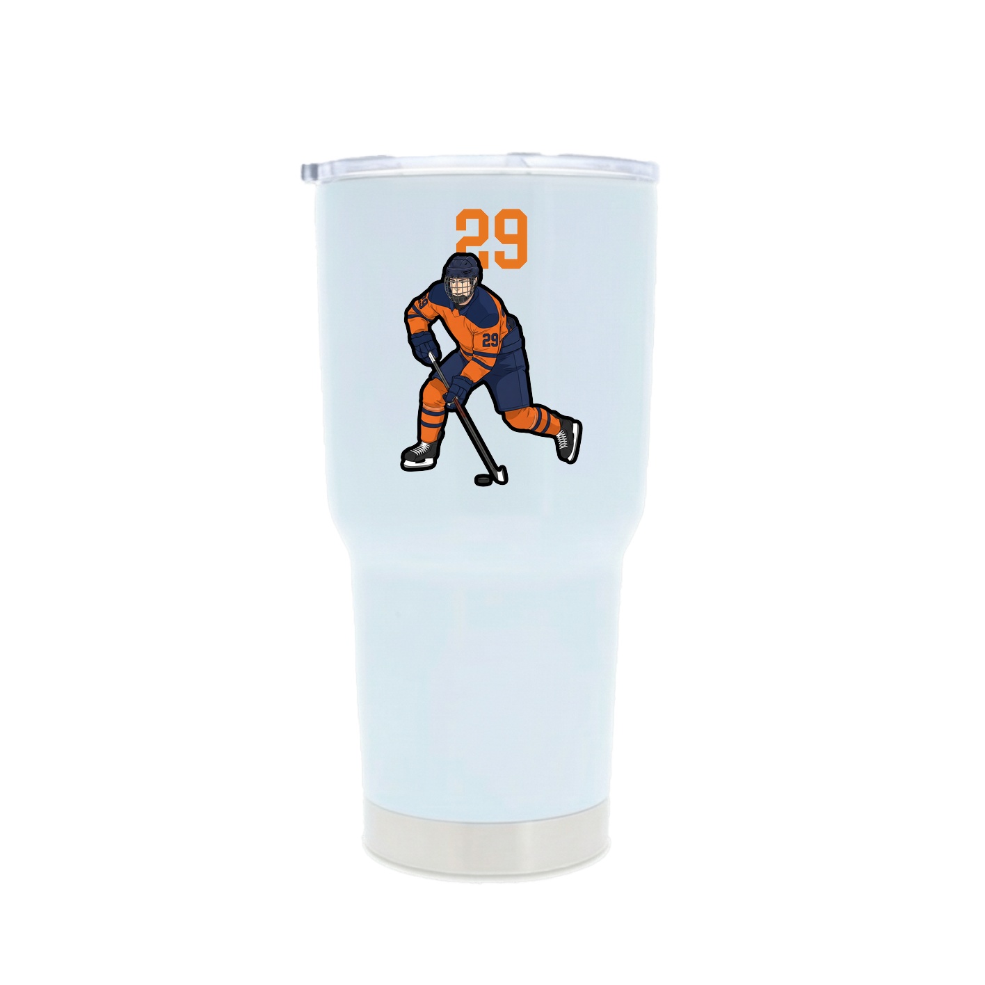 30oz Stainless Steel Tumbler — Number Top in White