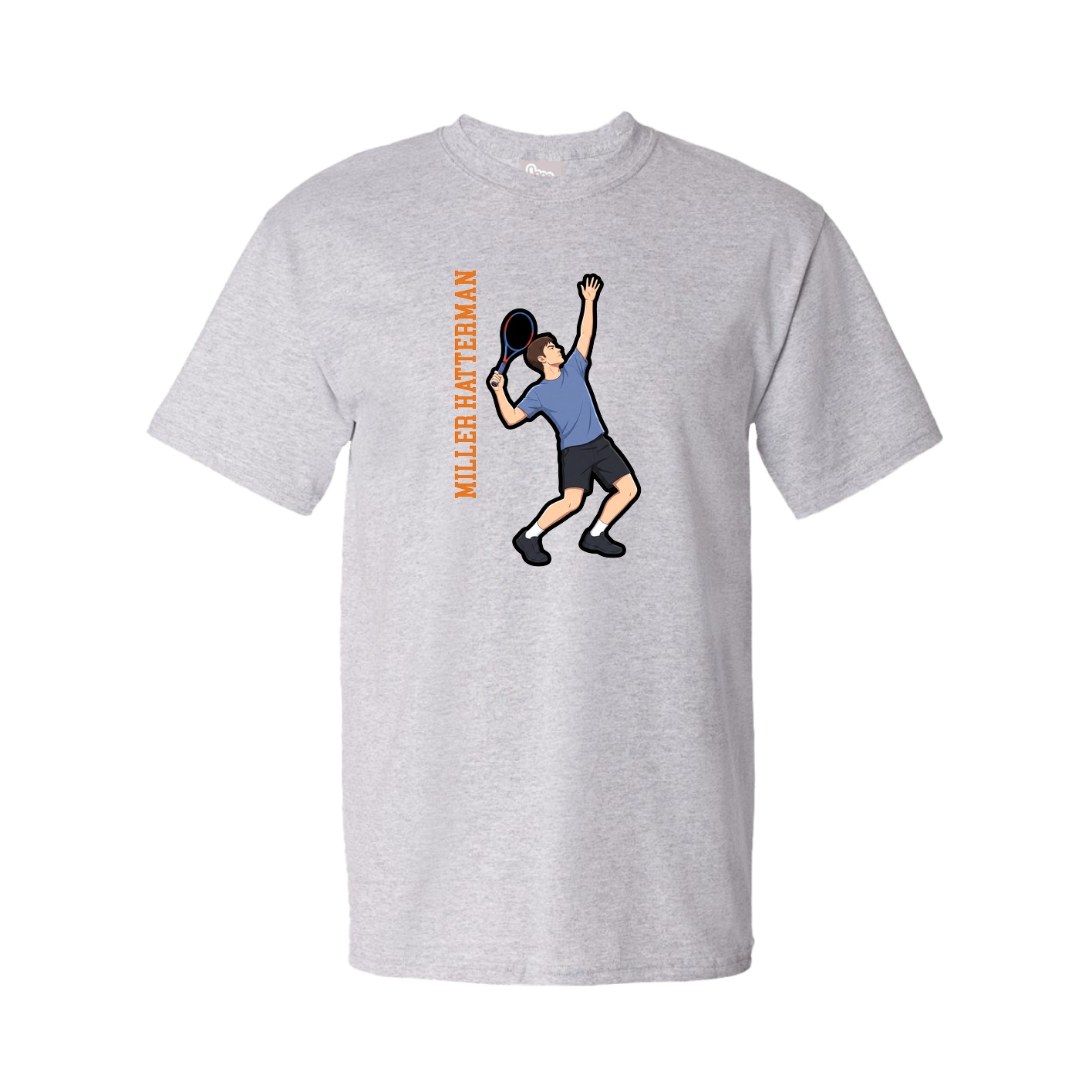 Youth Tee — Name Vertical in Grey