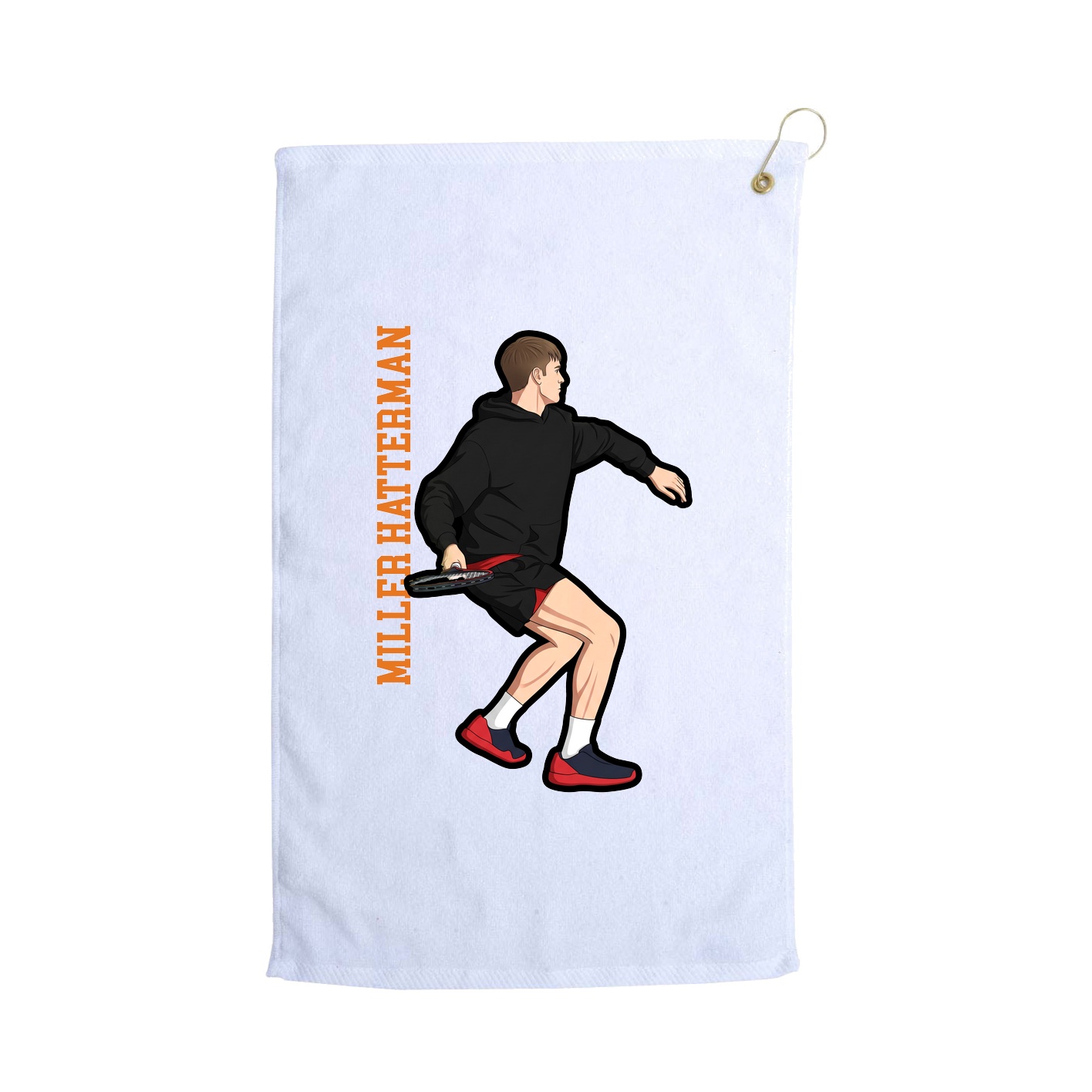 Golf Towel — Name Vertical in White