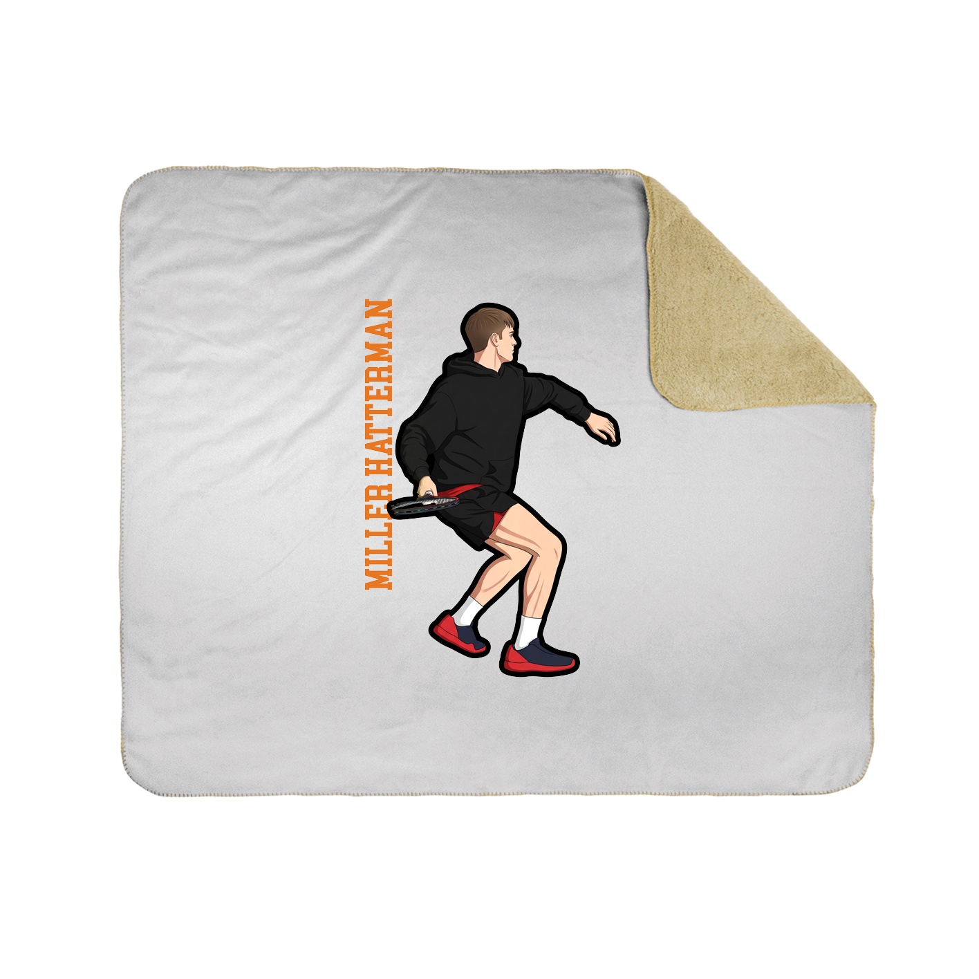 Throw Blanket — Name Vertical in White