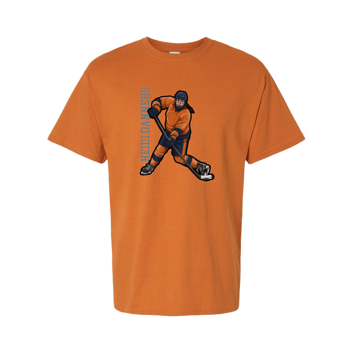 Tee — Name Vertical in Orange