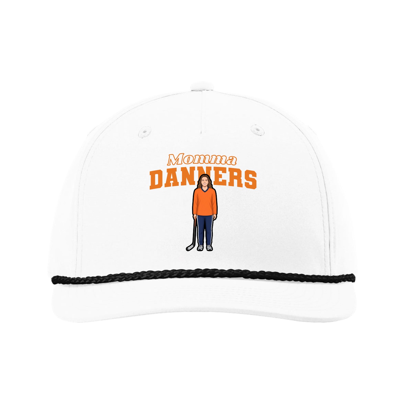 Five-Panel Classic Rope Cap — Mothers Day Block in White