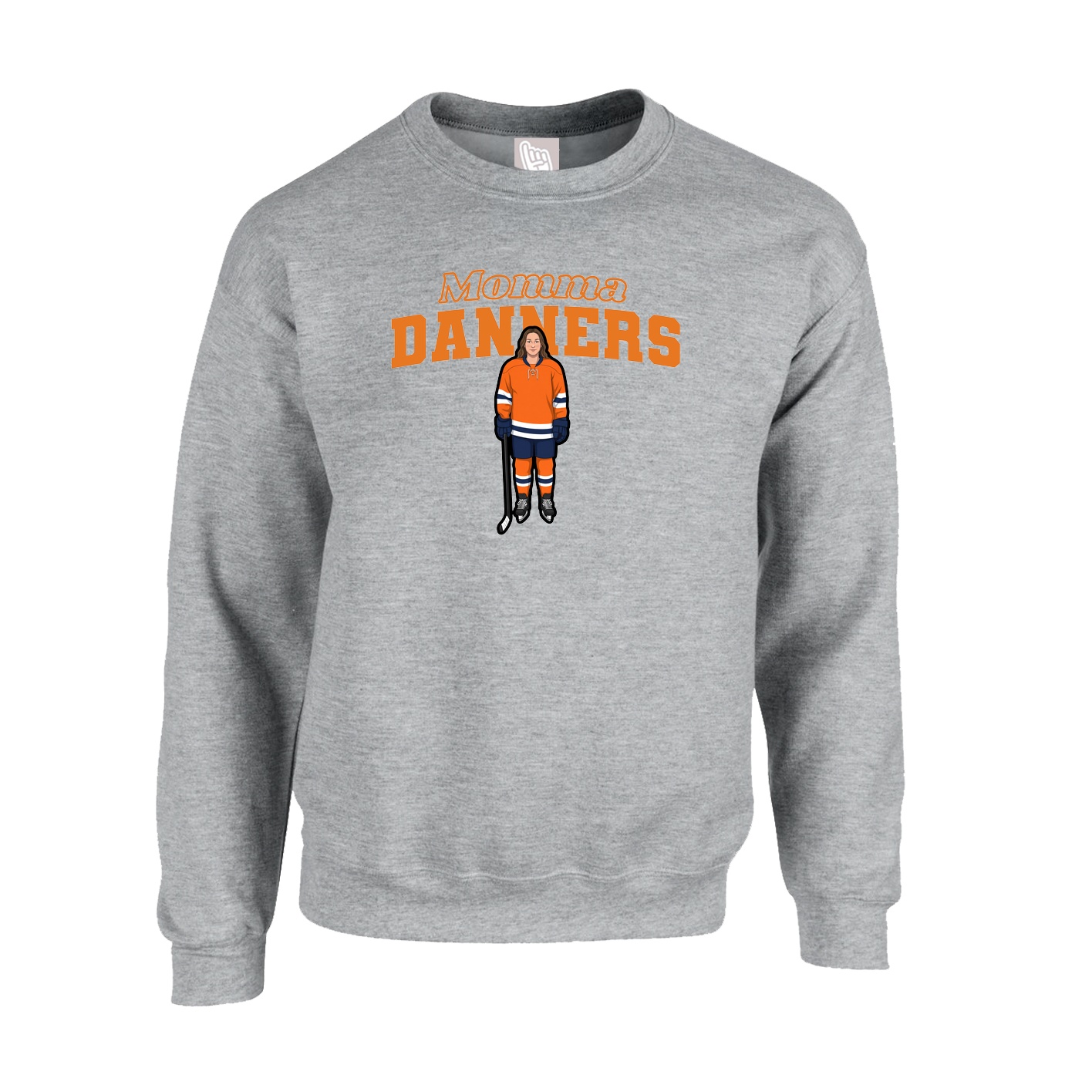 Fleece Crew — Mothers Day Block in Grey
