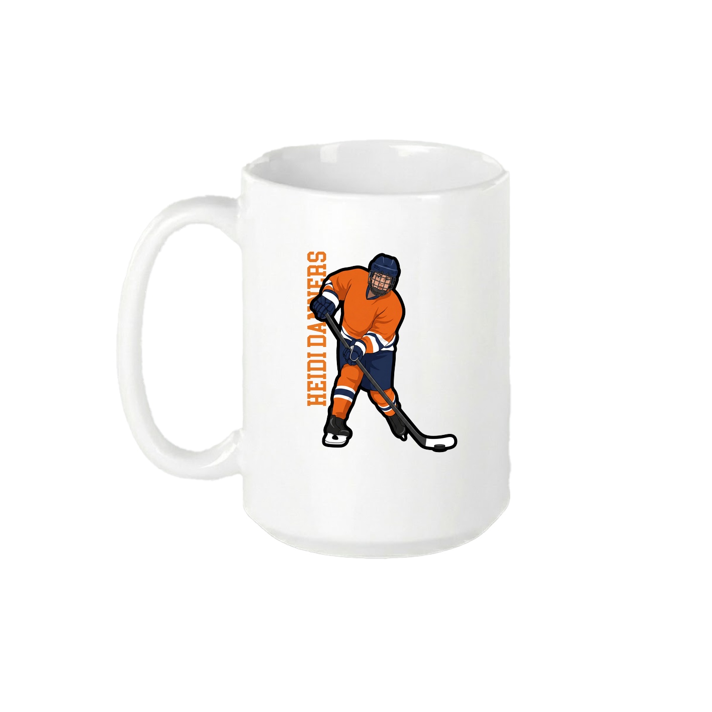 15oz Coffee Mug — Name Vertical in White