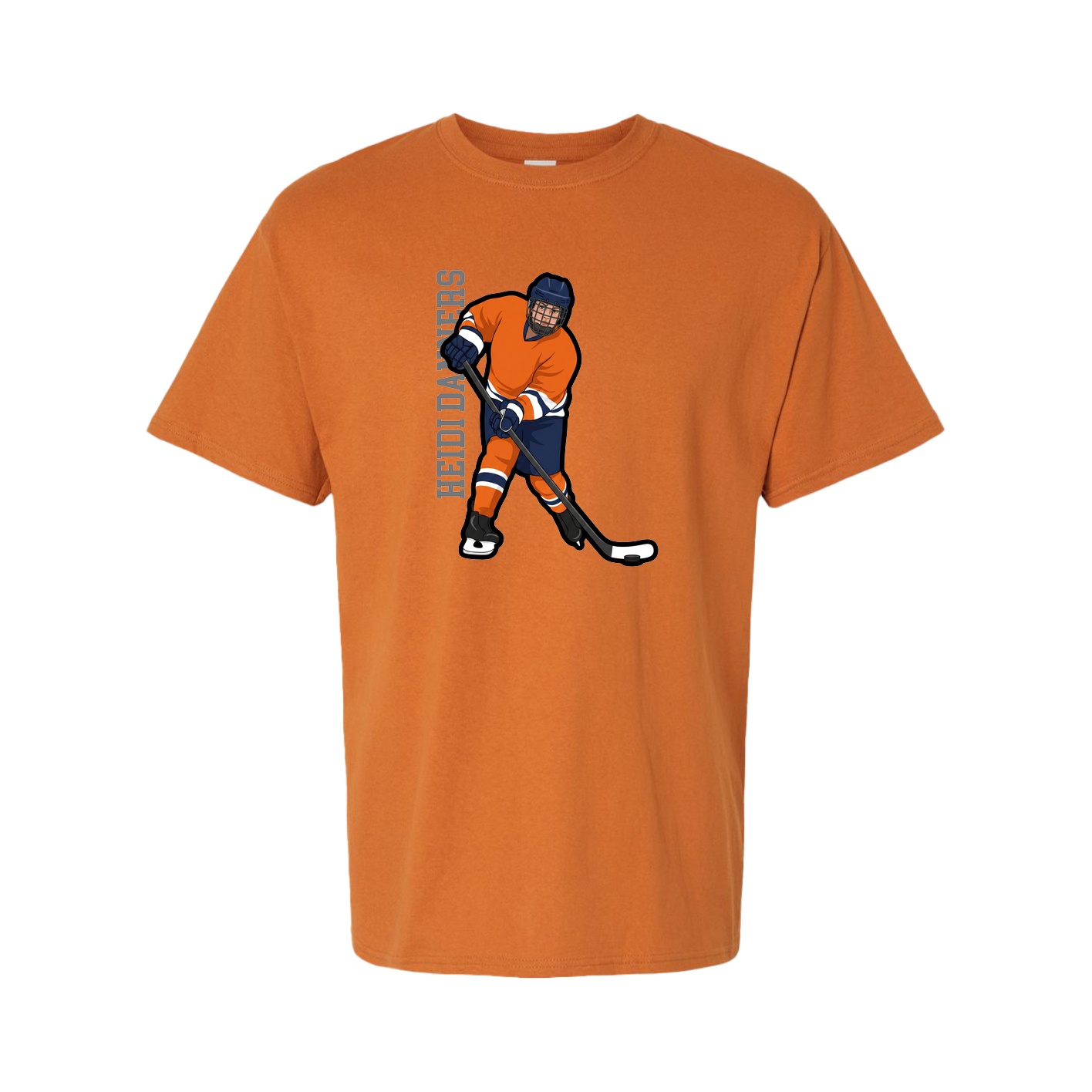 Tee — Name Vertical in Orange