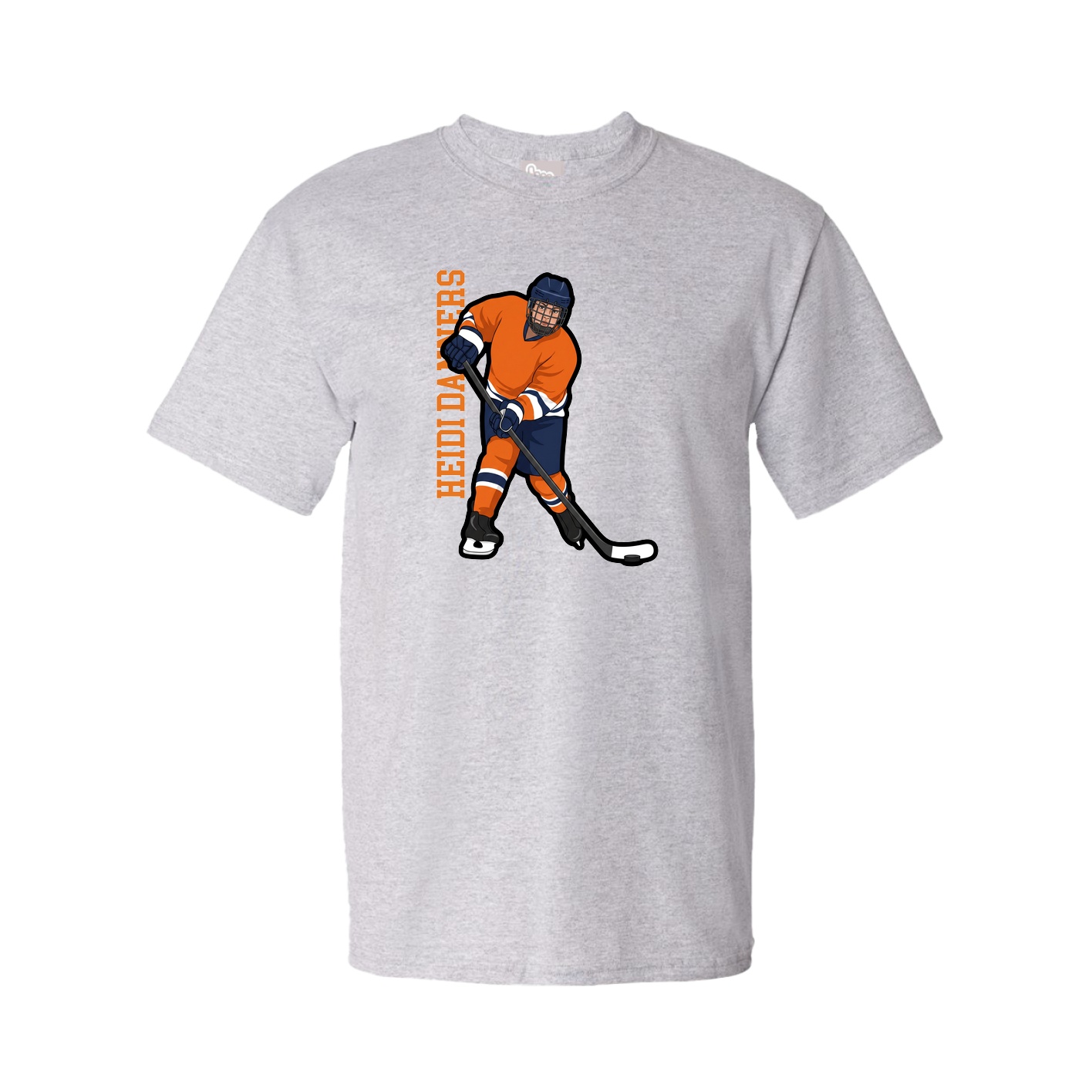 Tee — Name Vertical in Grey