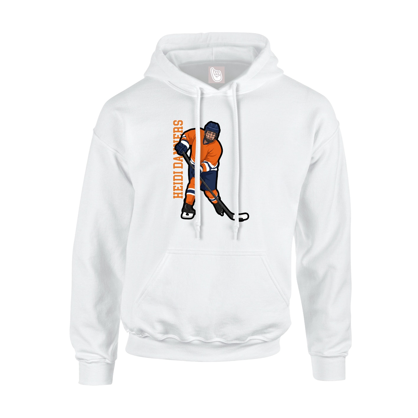 Youth Hoodie — Name Vertical in White
