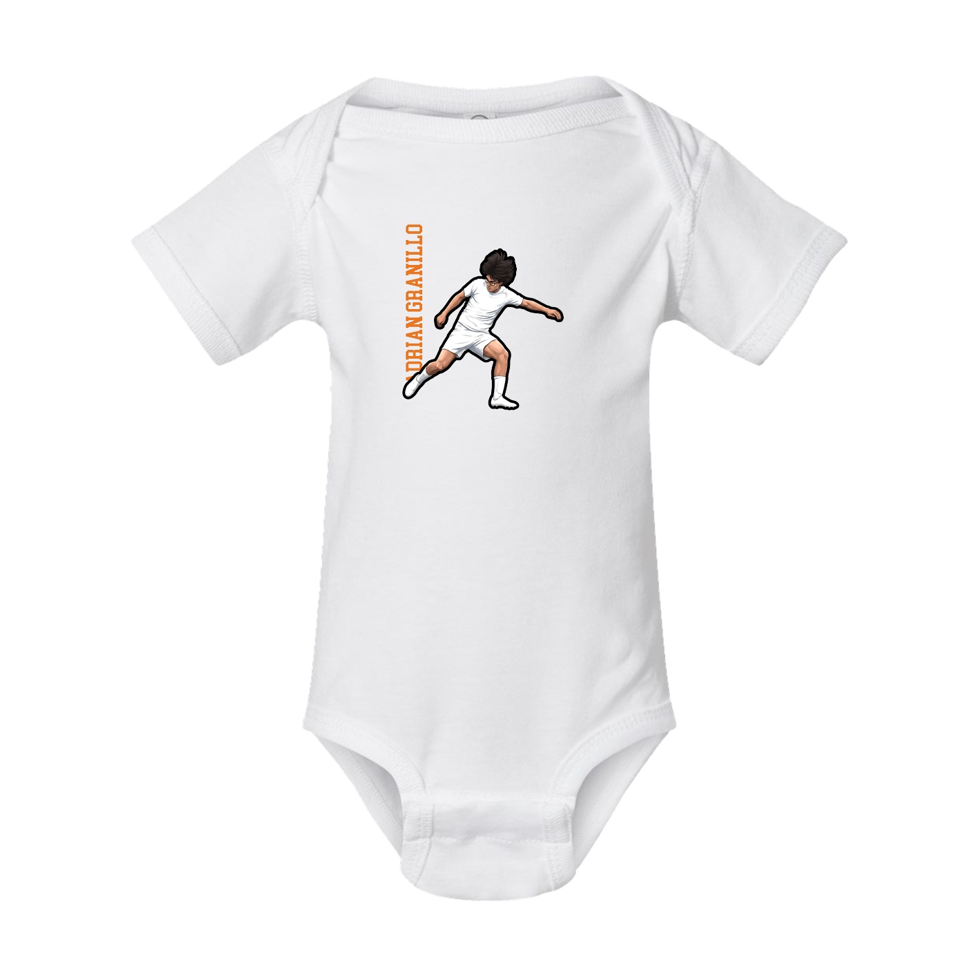 Baby Onesie — Name Vertical in White