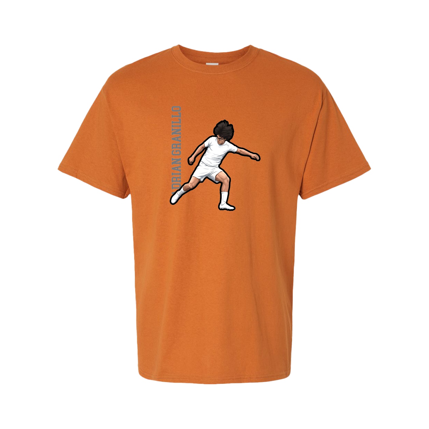 Tee — Name Vertical in Orange