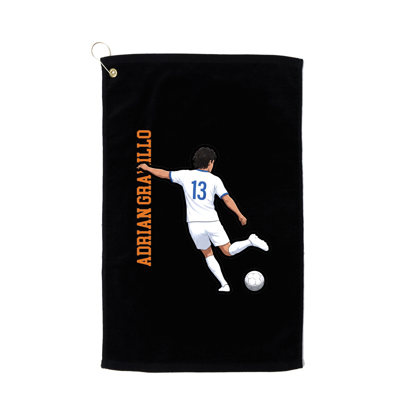 Golf Towel — Name Vertical in Black