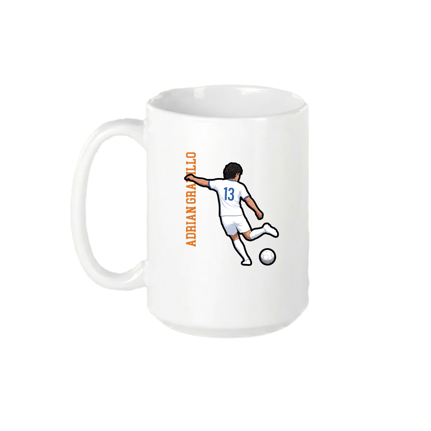 15oz Coffee Mug — Name Vertical in White