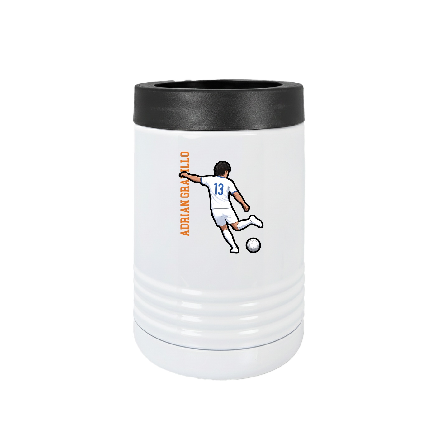 Beverage Holder — Name Vertical in White