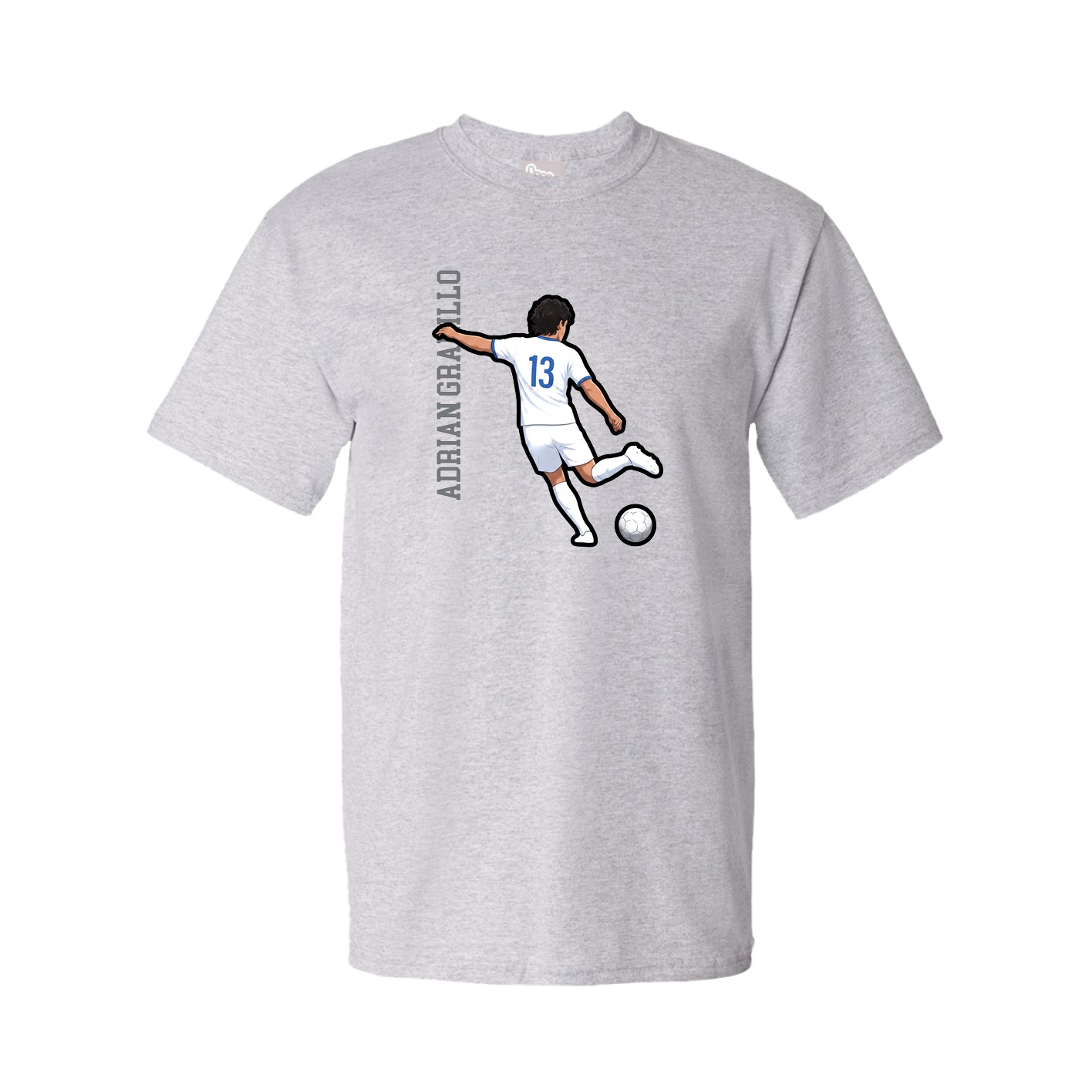 Tee — Name Vertical in Grey