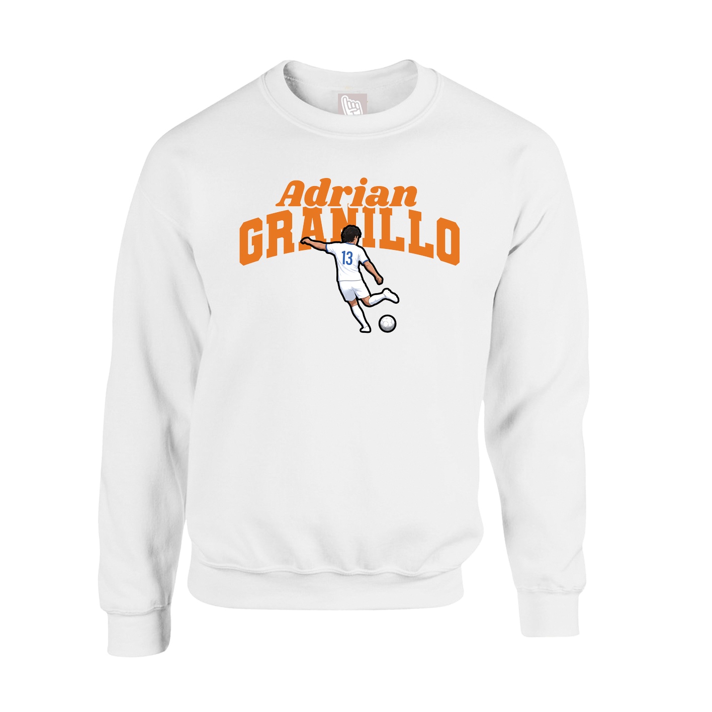 Fleece Crew — Signature Arch in White