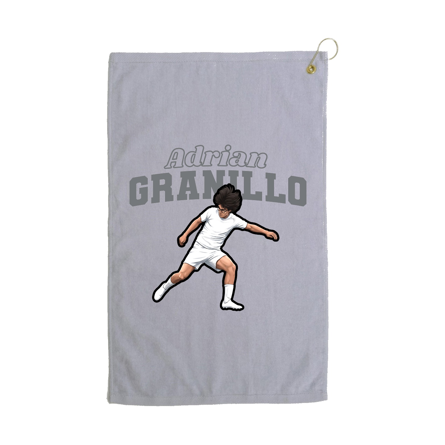 Golf Towel — Name Arch in Grey