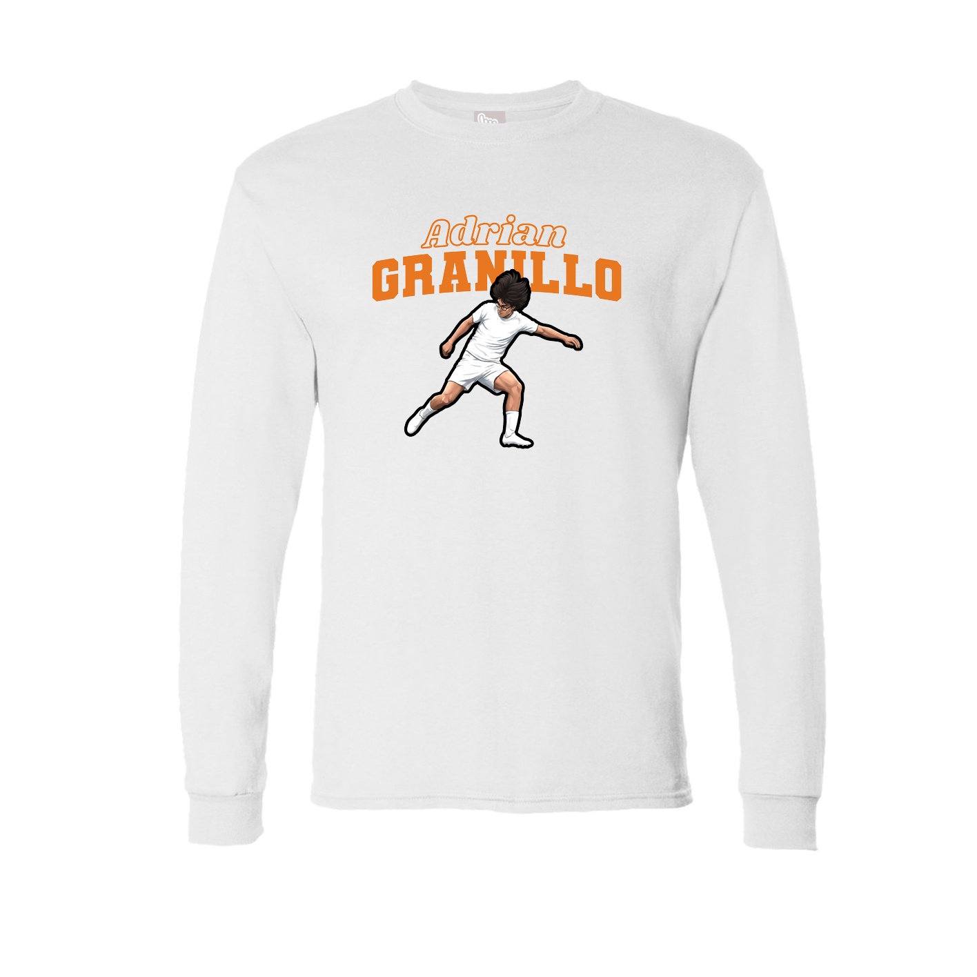 Long Sleeve Tee — Name Arch in White