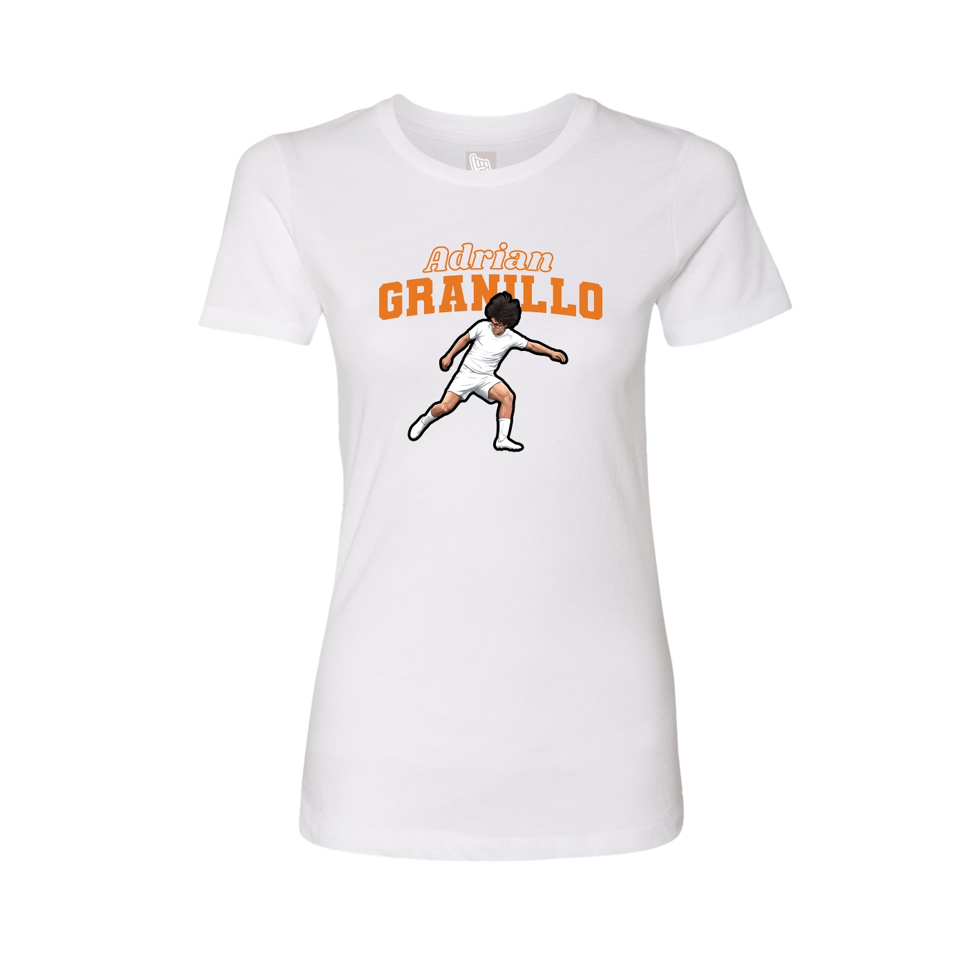 Fitted Women's Tee — Name Arch in White