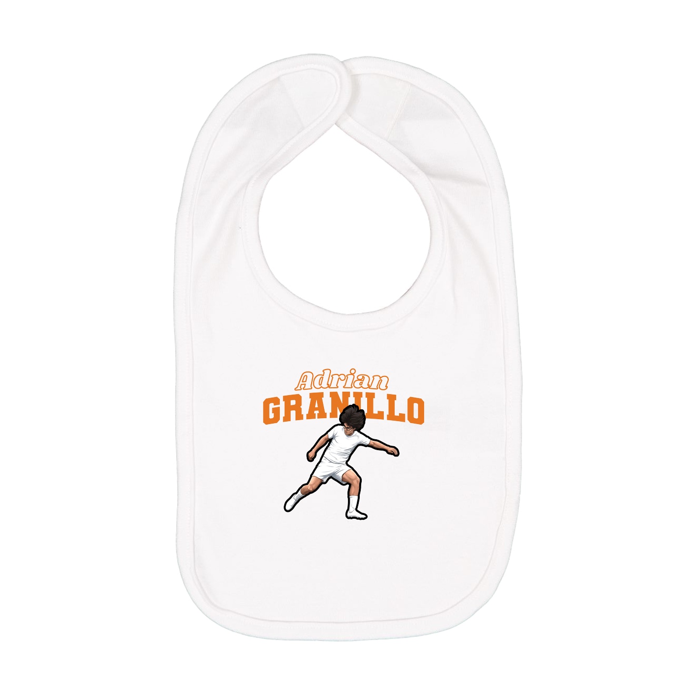 Infant Bib — Name Arch in White