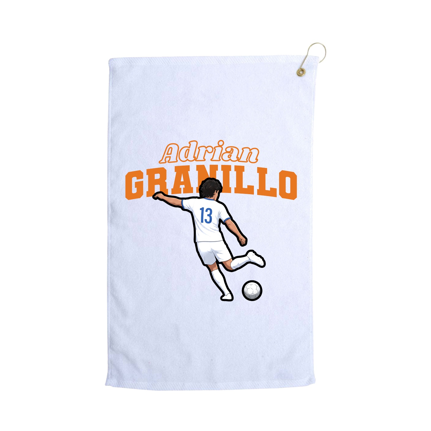 Golf Towel — Name Arch in White