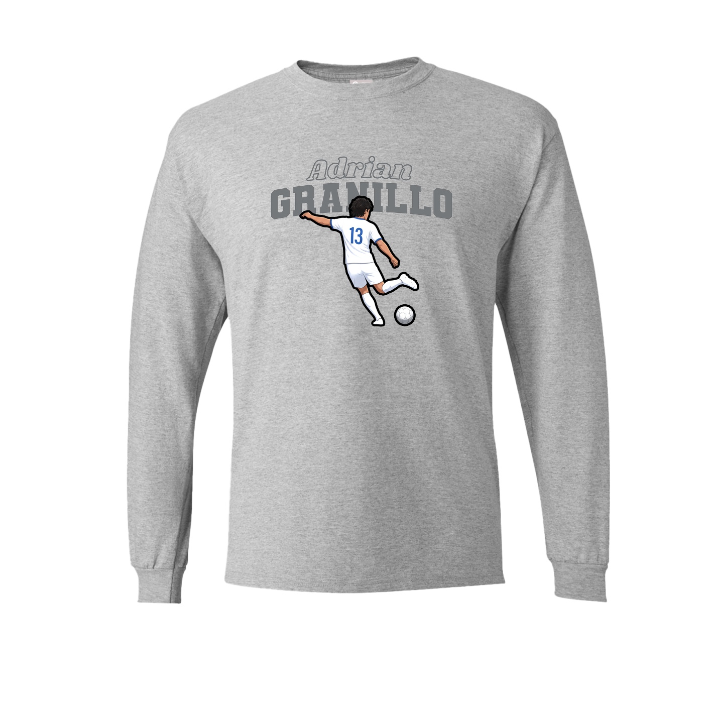 Long Sleeve Tee — Name Arch in Grey