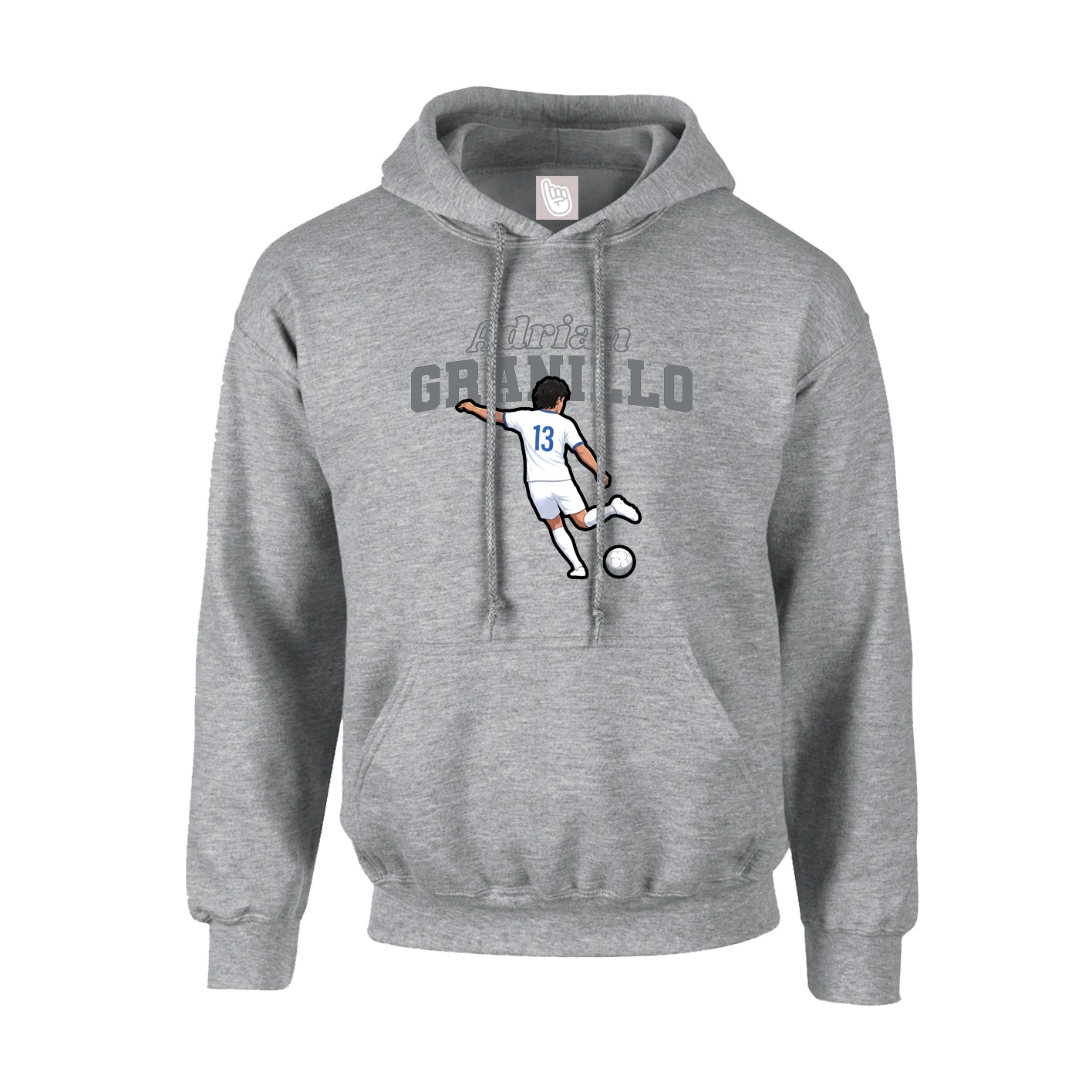 Hoodie — Name Arch in Grey