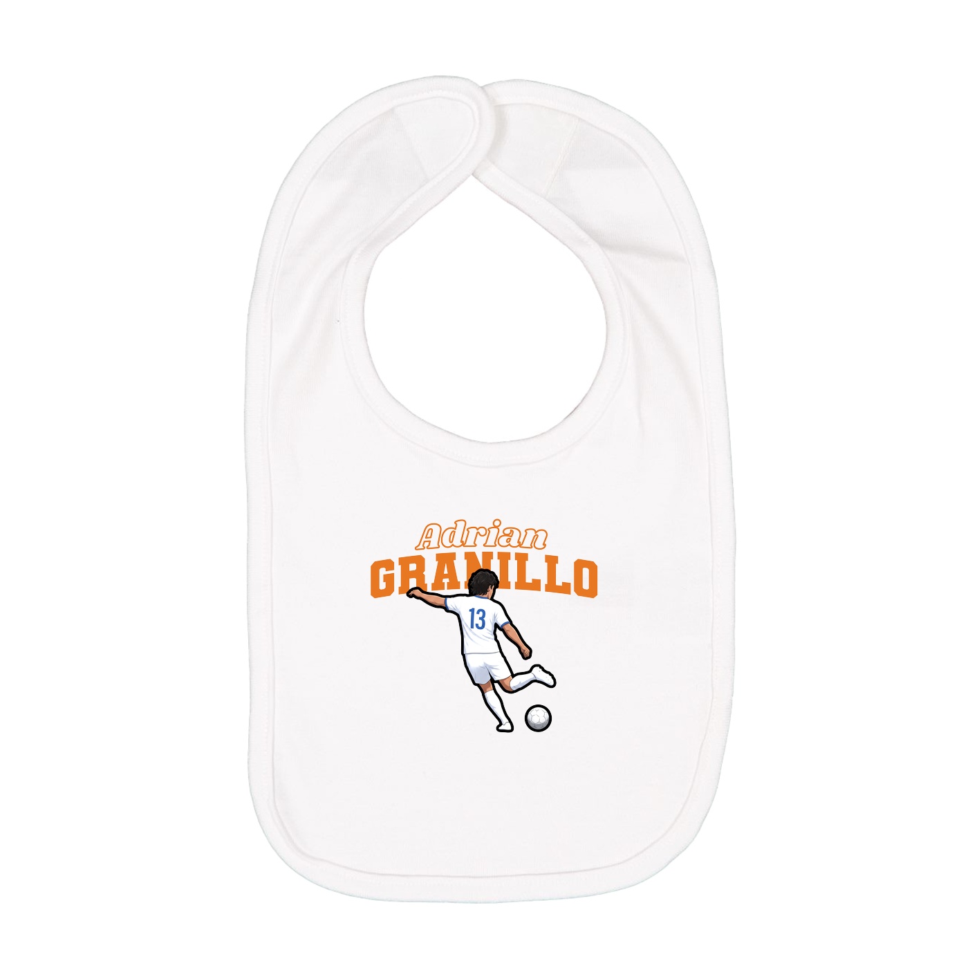 Infant Bib — Name Arch in White
