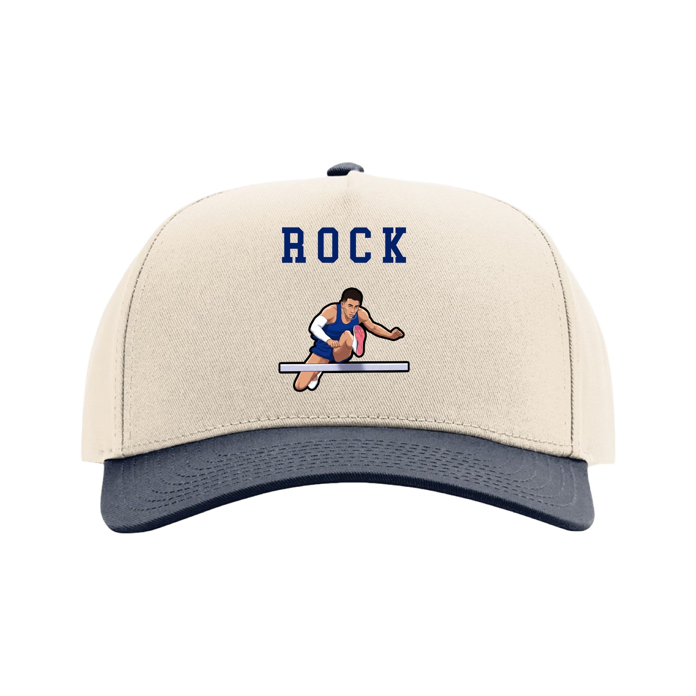 Full Fabric Five-Panel Champ Cap — Shirsey in Cream/Navy