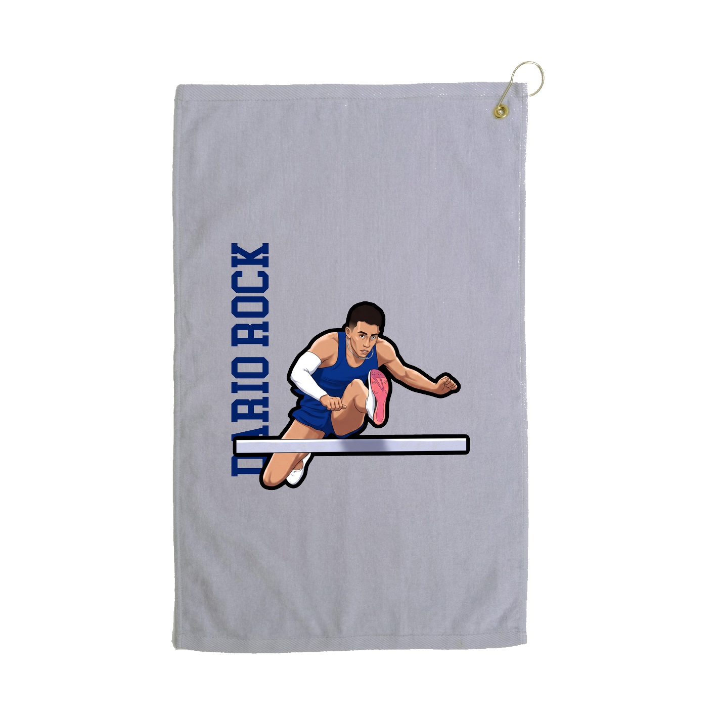 Golf Towel — Name Vertical in Grey