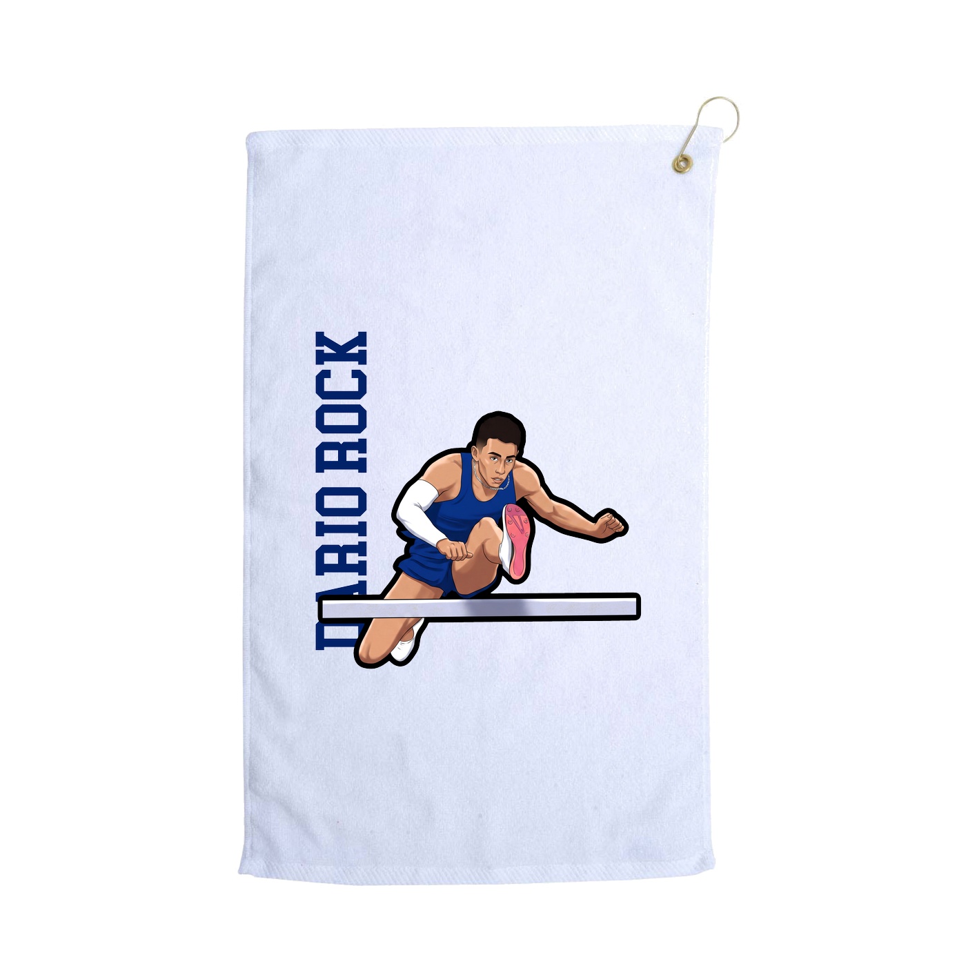 Golf Towel — Name Vertical in White