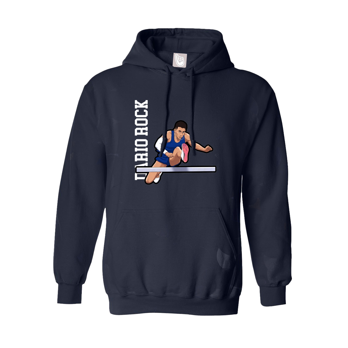 Hoodie — Name Vertical in Navy