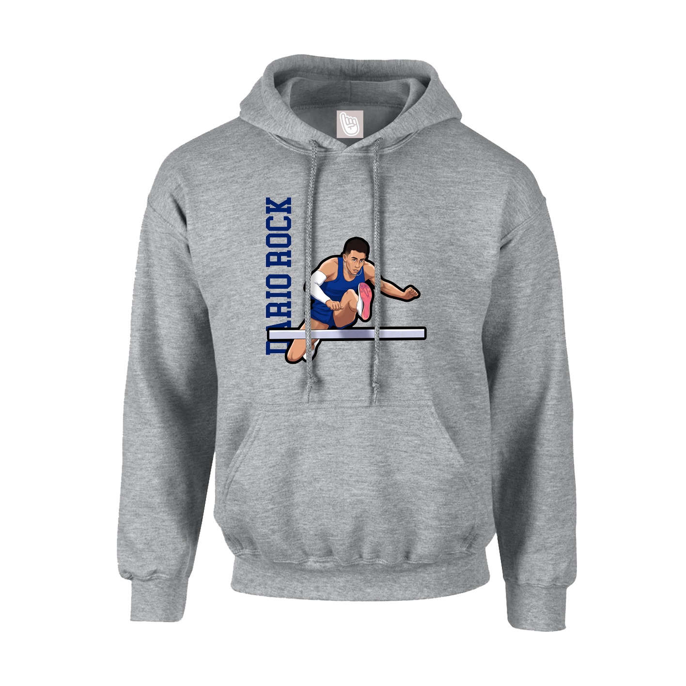 Hoodie — Name Vertical in Grey