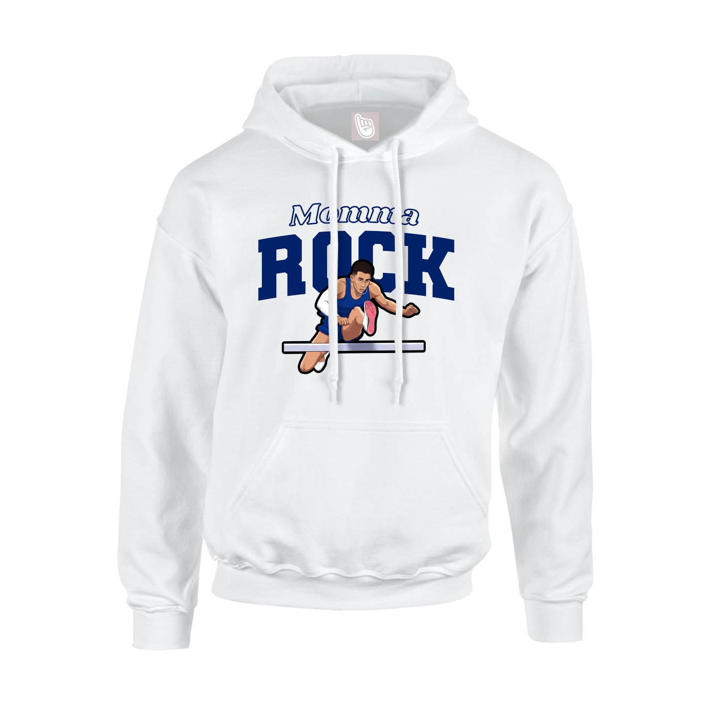 Youth Hoodie — Mothers Day Block in White