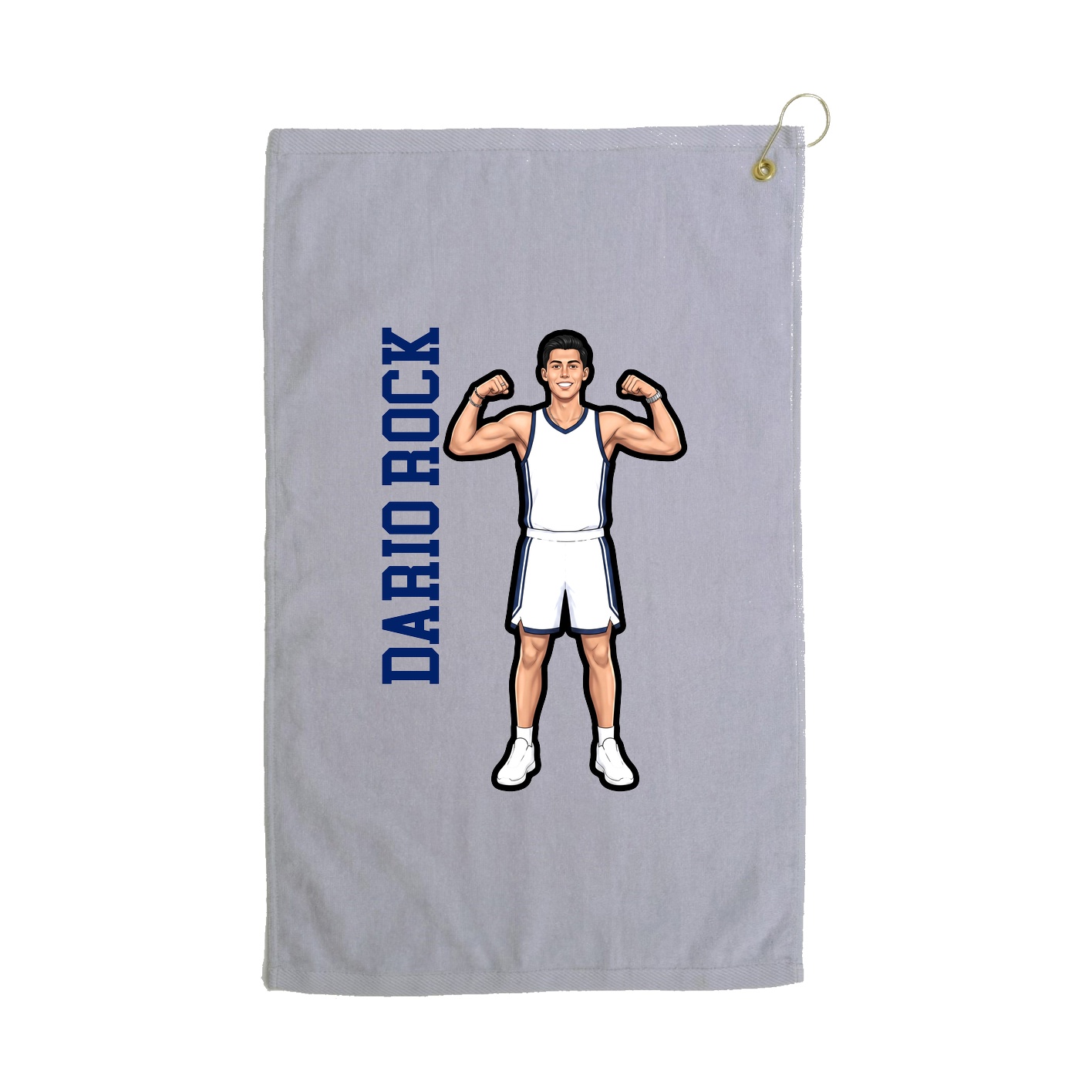 Golf Towel — Name Vertical in Grey