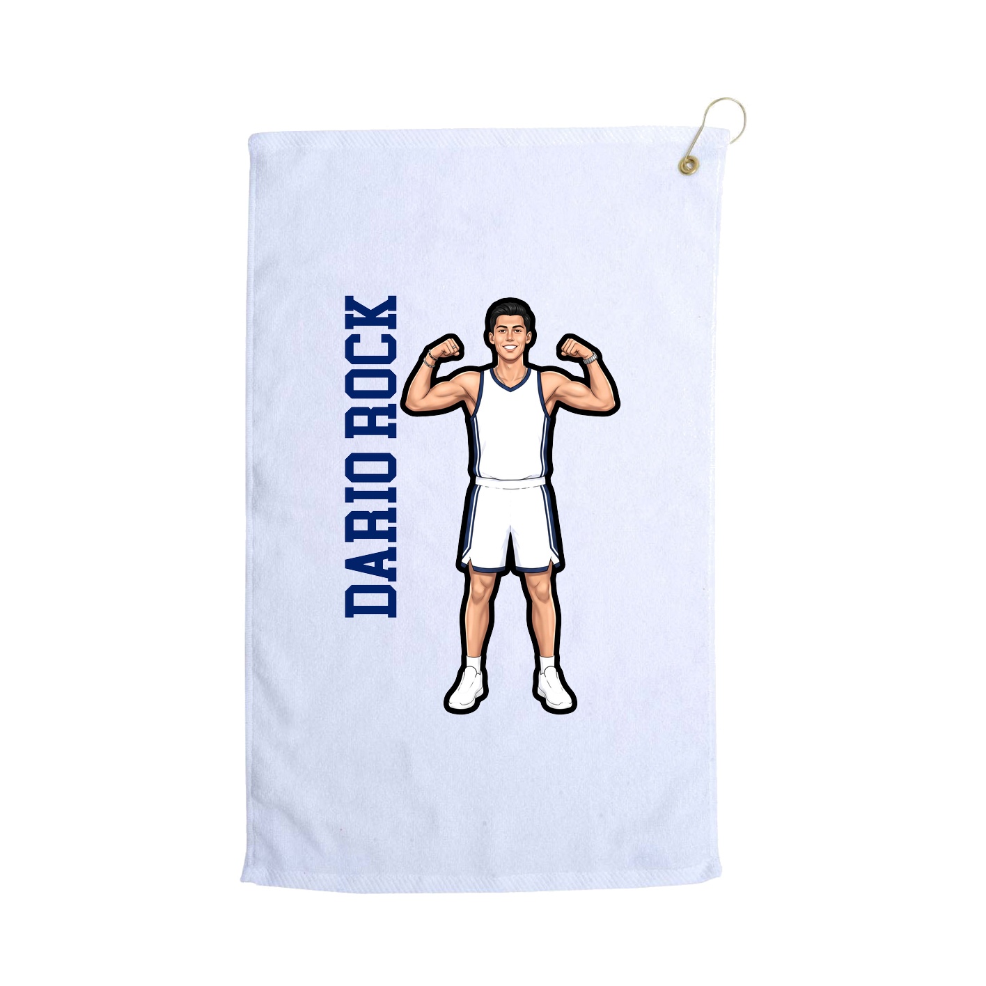 Golf Towel — Name Vertical in White