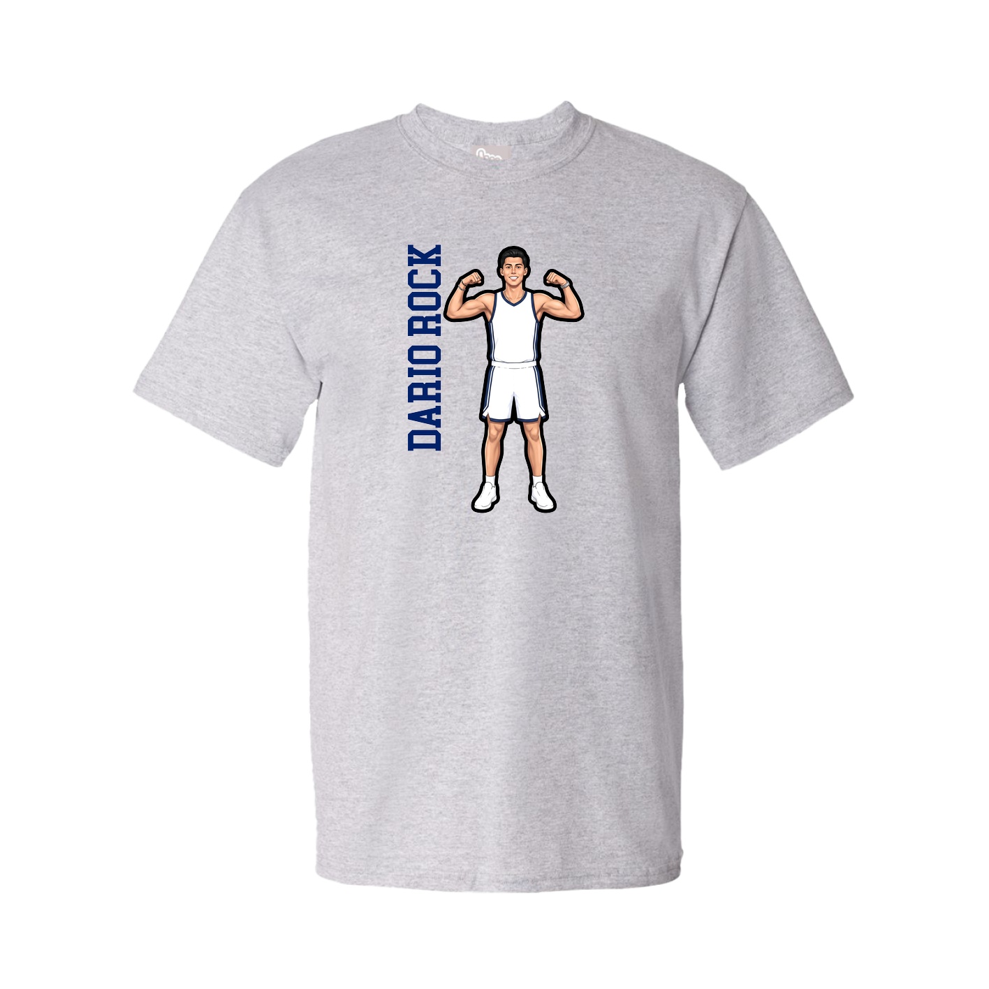 Youth Tee — Name Vertical in Grey