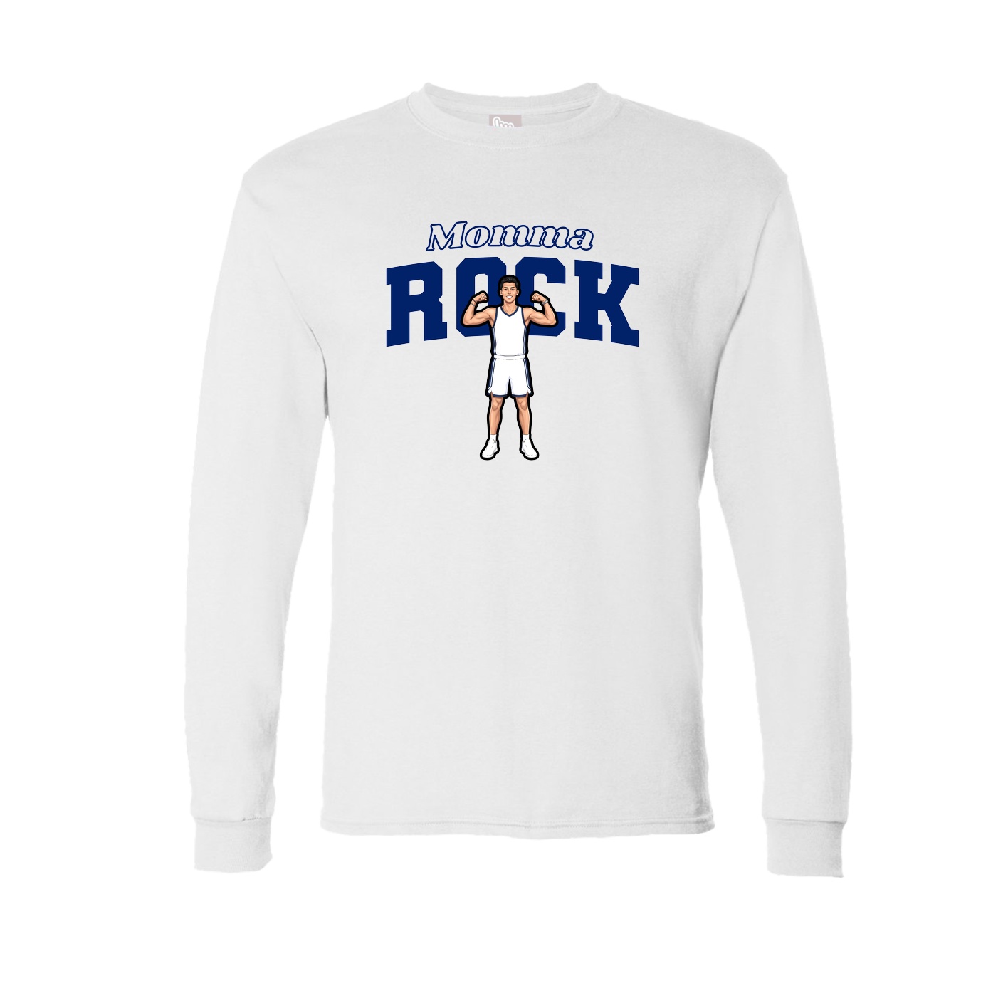 Long Sleeve Tee — Mothers Day Block in White