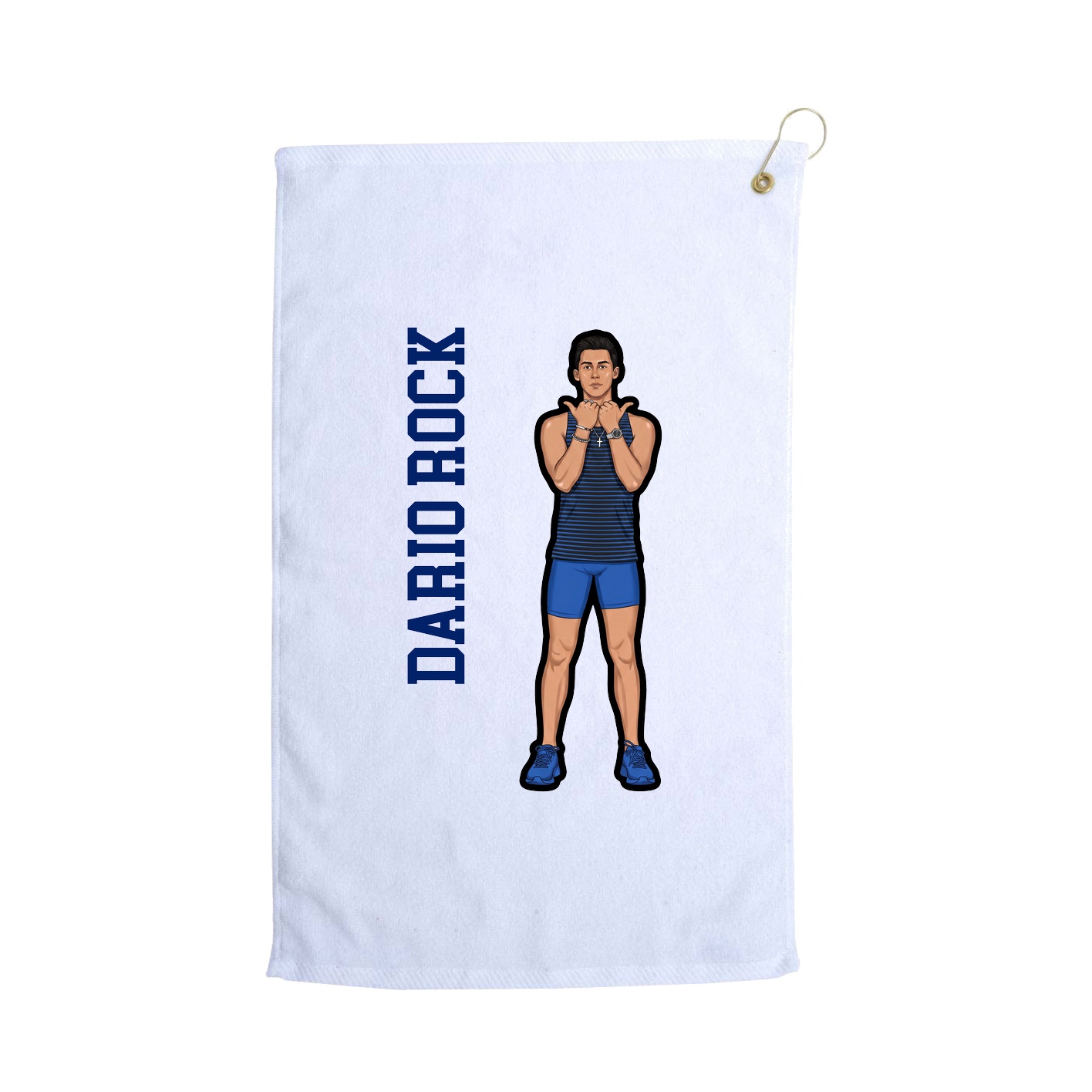 Golf Towel — Name Vertical in White