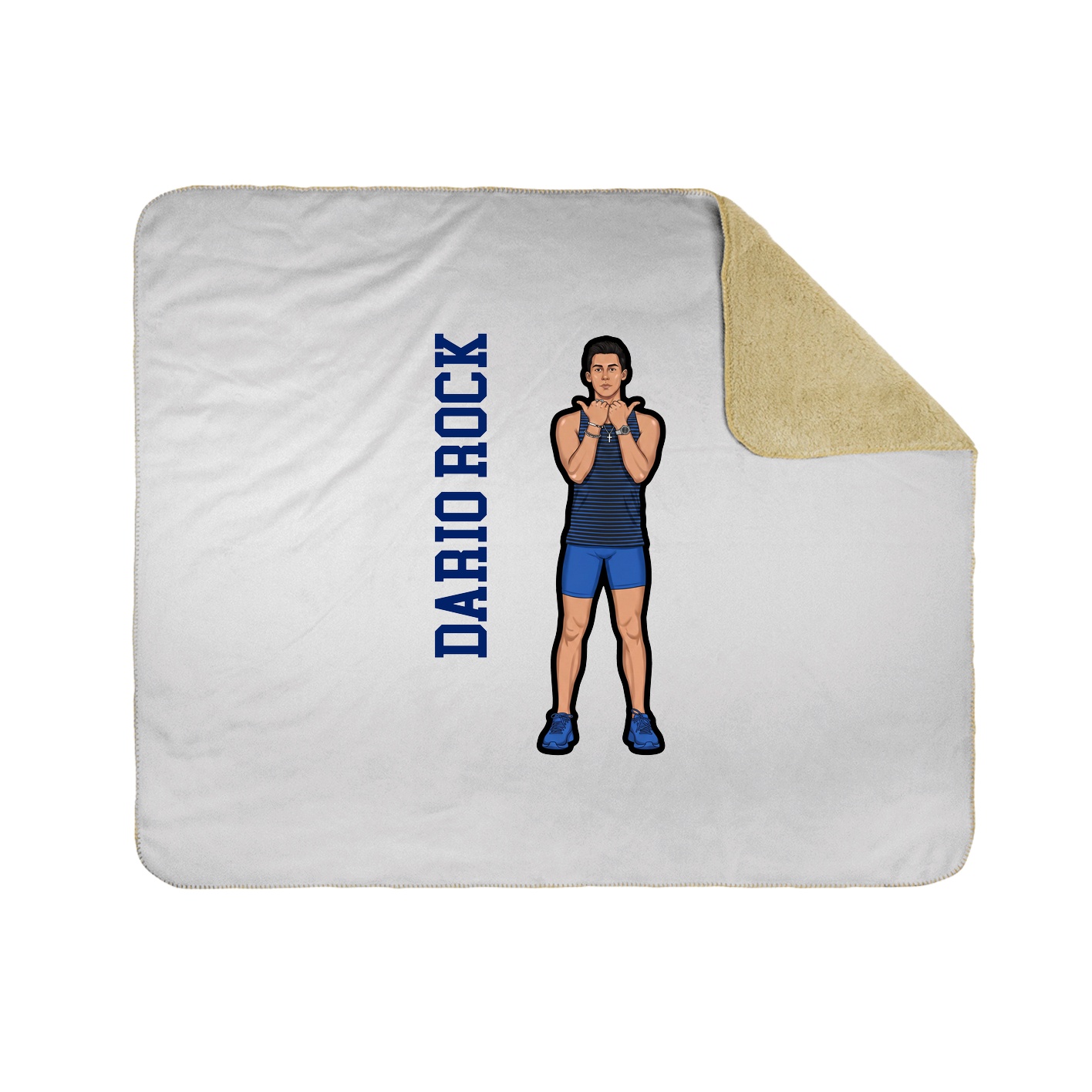 Throw Blanket — Name Vertical in White